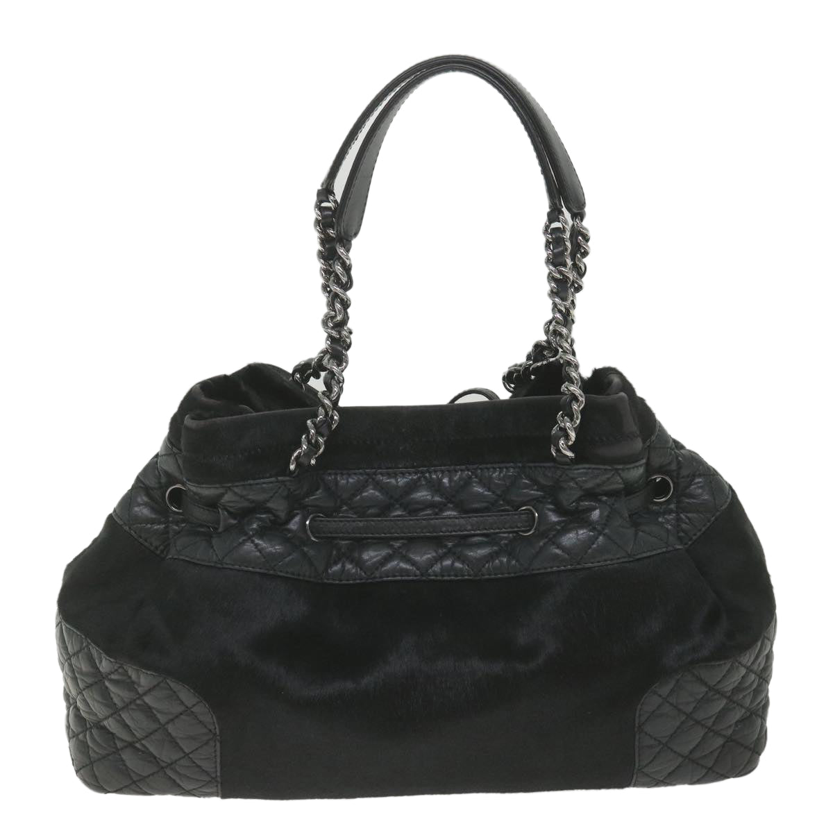 CHANEL Chain Shoulder Bag Harako leather Black CC Auth bs10036 - 0