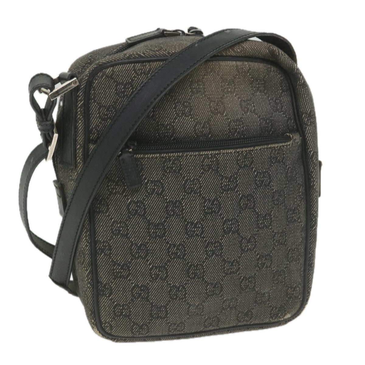 GUCCI GG Canvas Shoulder Bag Black 03136 Auth bs10038