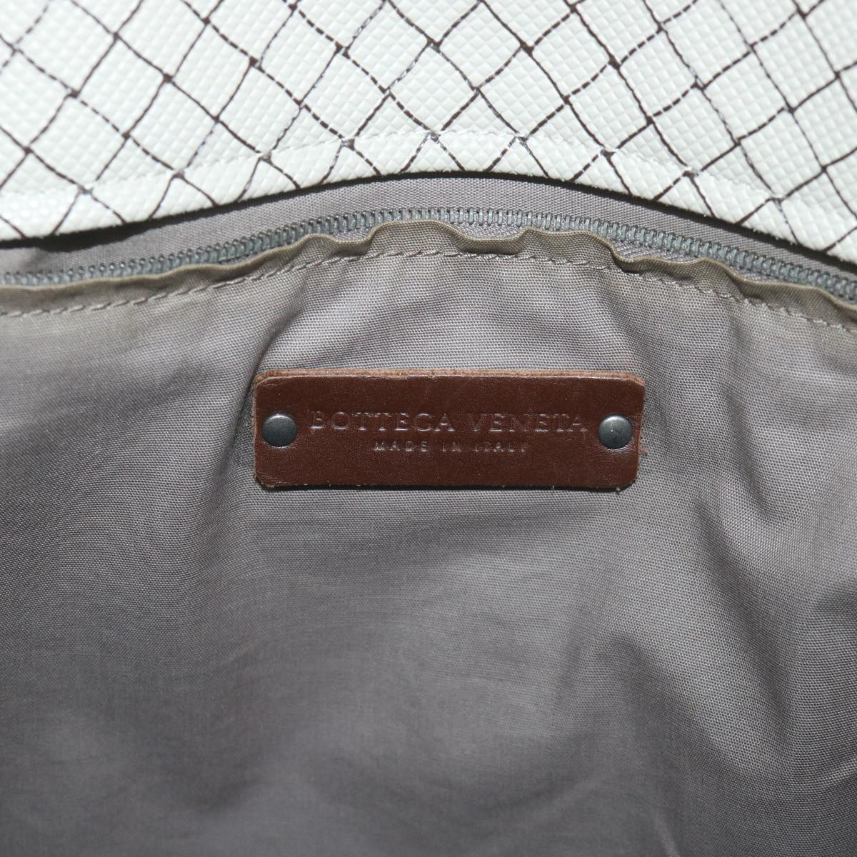 BOTTEGAVENETA Tote Bag PVC Leather Beige Auth bs10064