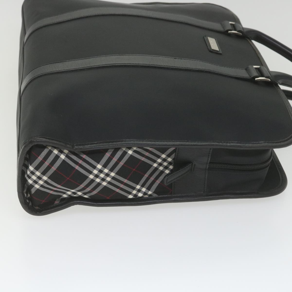 BURBERRY Black Label Hand Bag Nylon Black Auth bs10089