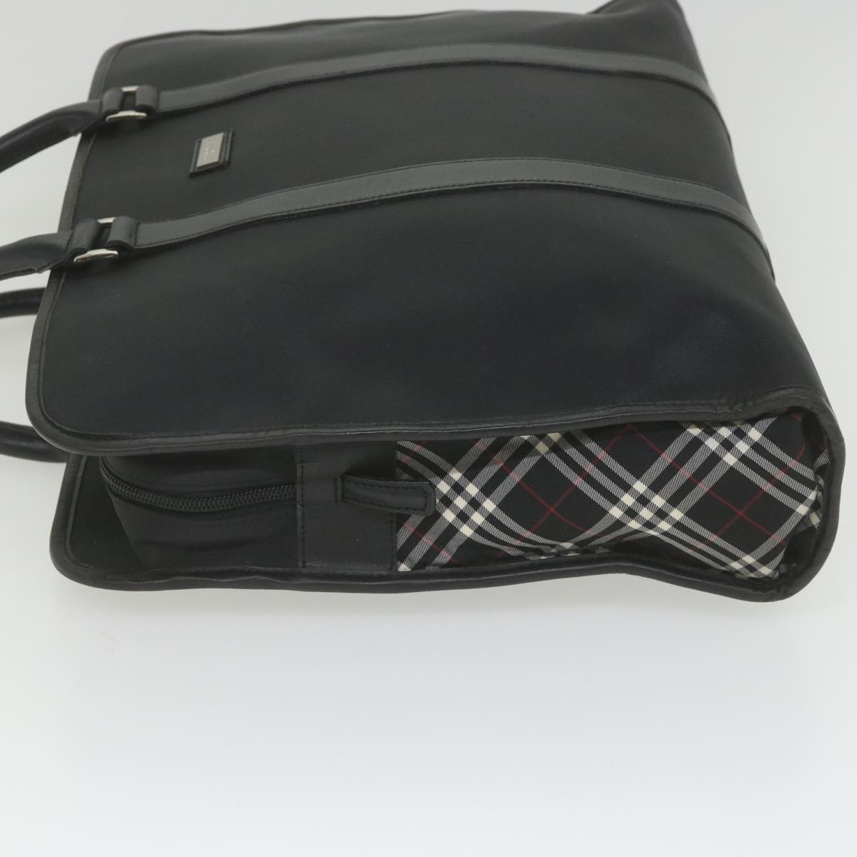 BURBERRY Black Label Hand Bag Nylon Black Auth bs10089