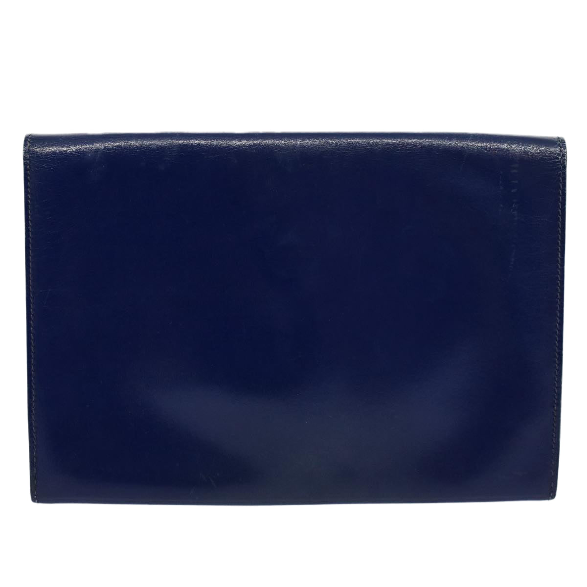 HERMES Clutch Bag Leather Blue Auth bs10101 - 0