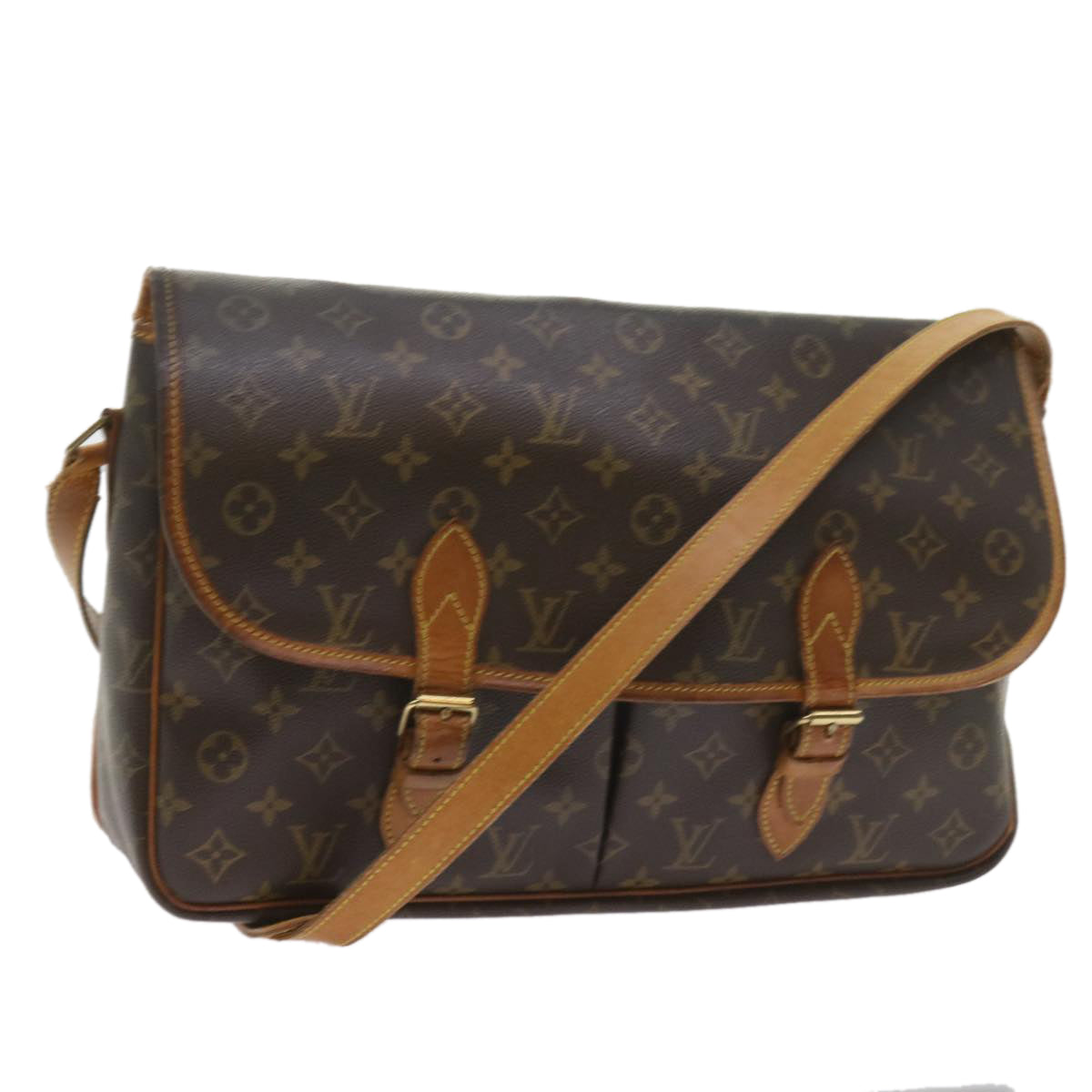 LOUIS VUITTON Monogram Gibeciere GM Shoulder Bag M42246 LV Auth bs10124