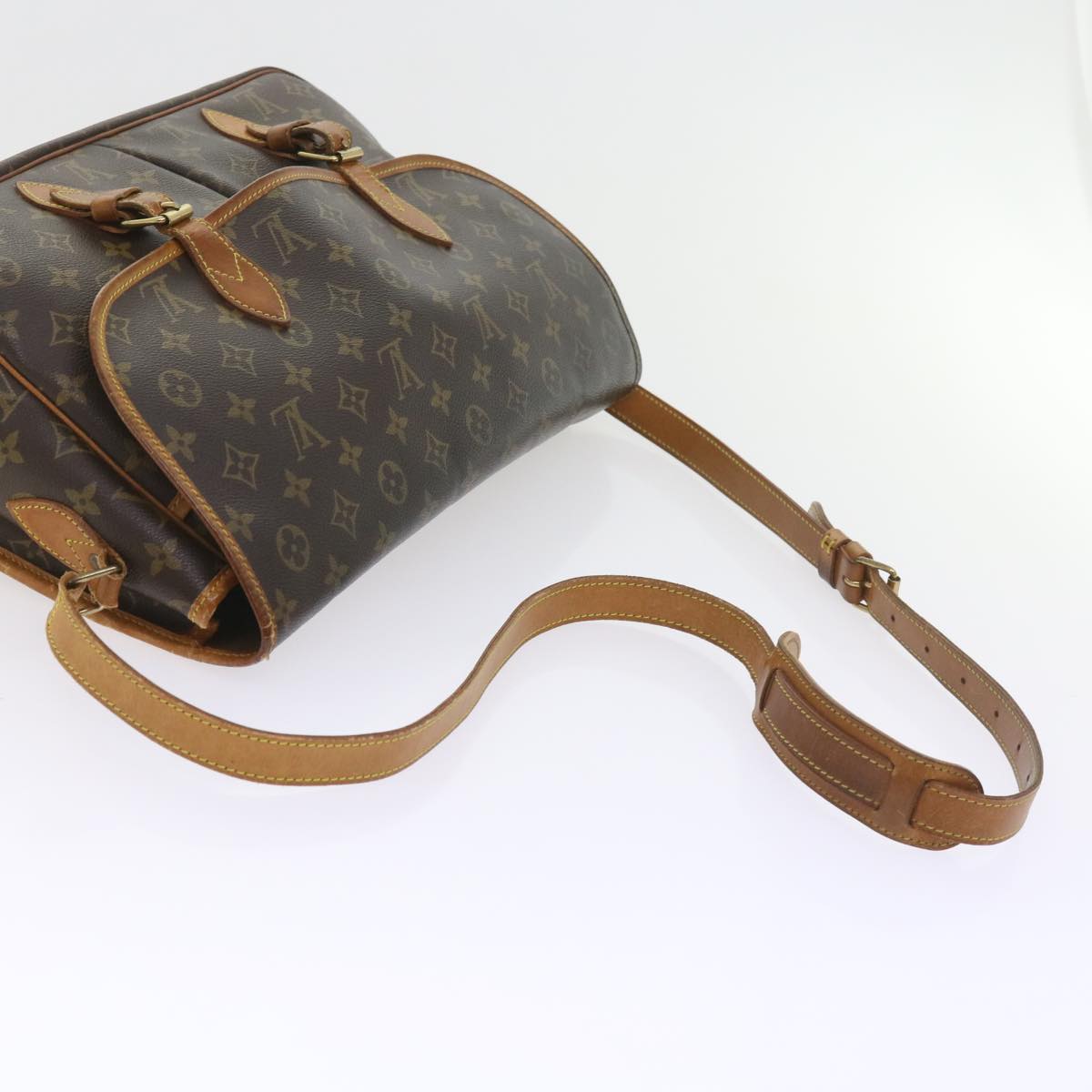 LOUIS VUITTON Monogram Gibeciere GM Shoulder Bag M42246 LV Auth bs10124