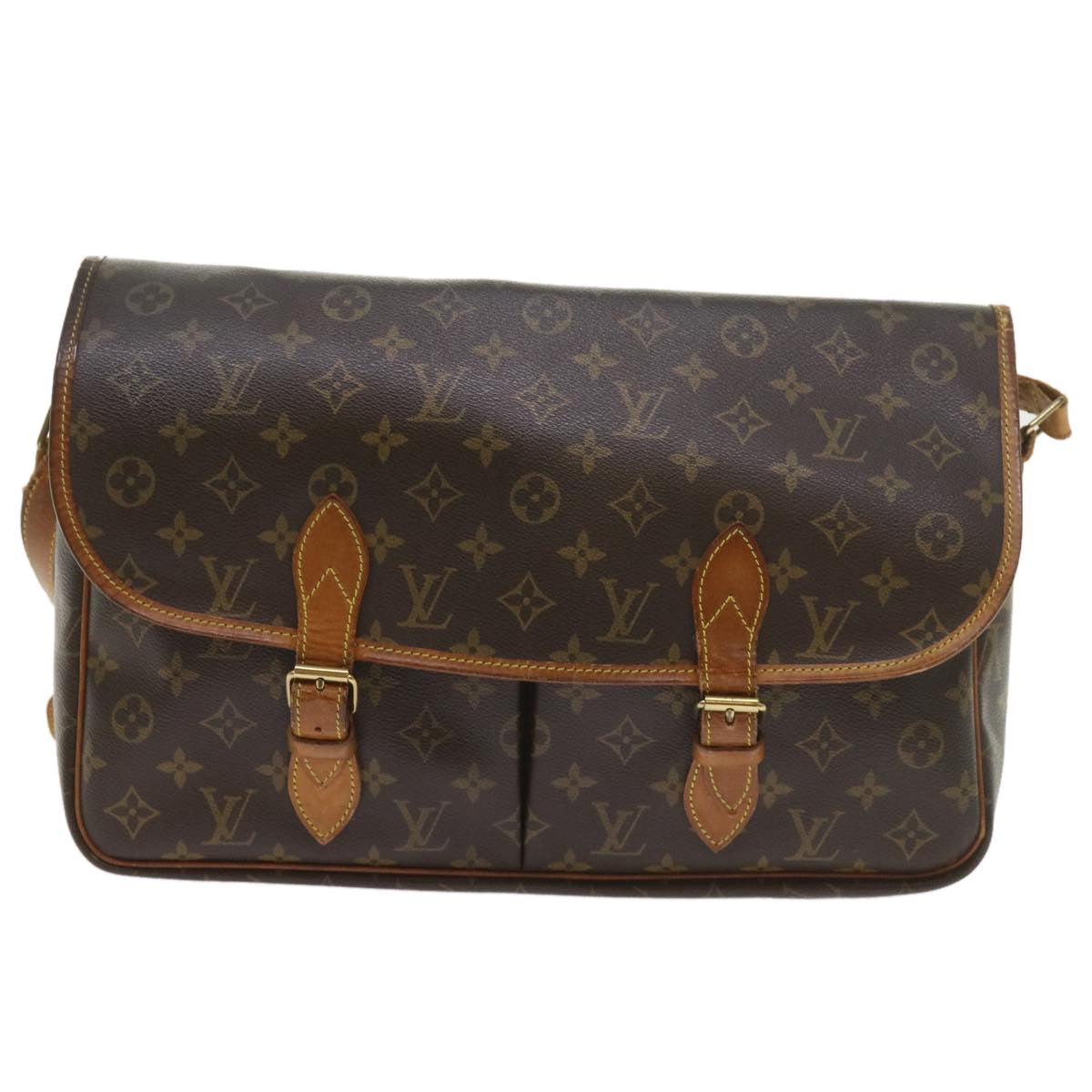 LOUIS VUITTON Monogram Gibeciere GM Shoulder Bag M42246 LV Auth bs10124