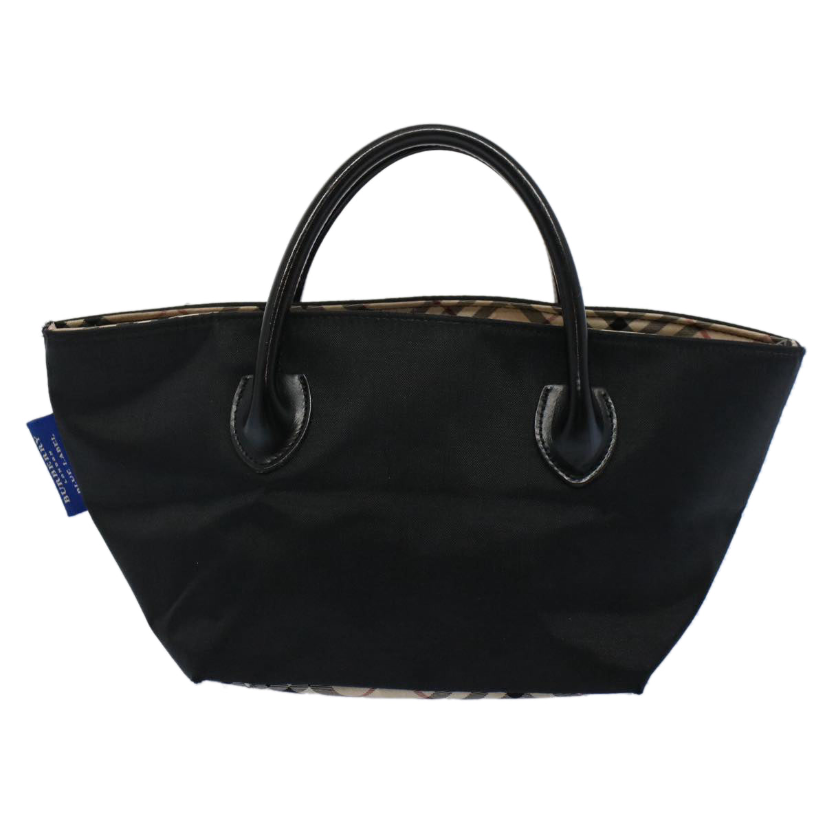 BURBERRY Blue Label Hand Bag Nylon Black Auth bs10127