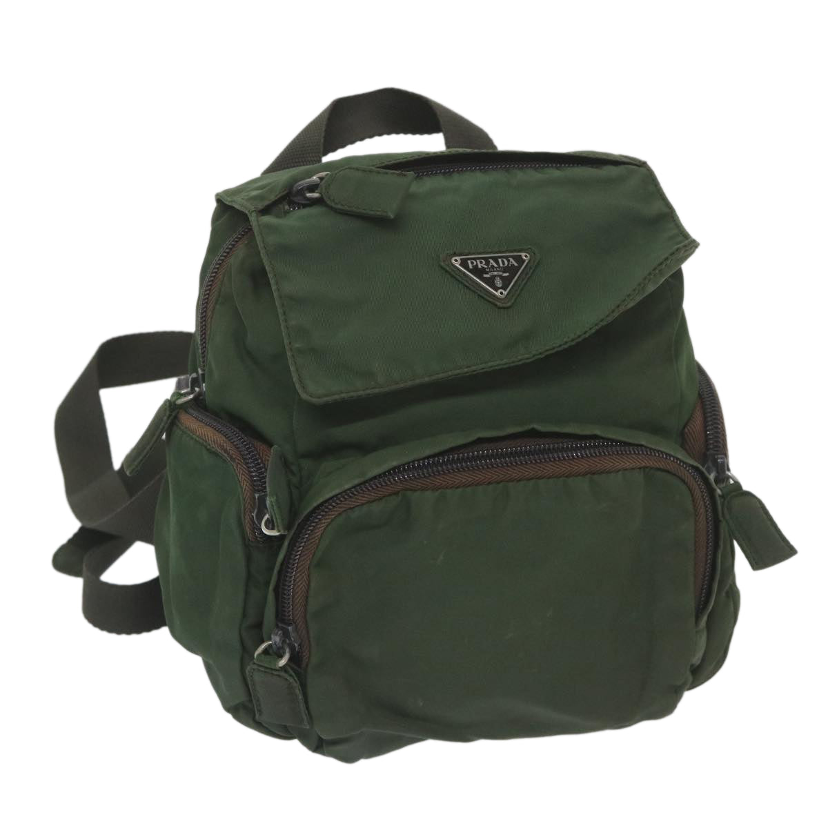 PRADA Backpack Nylon Green Auth bs10132