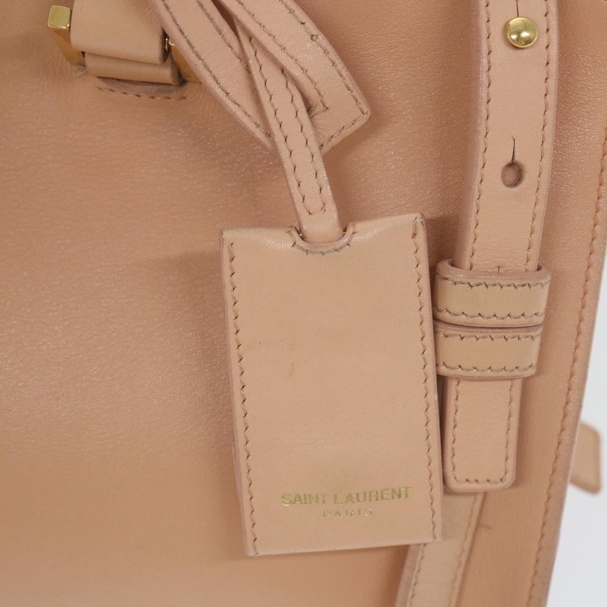 SAINT LAURENT Shoulder Bag Leather 2way Beige PMR311210 1013 Auth bs10152