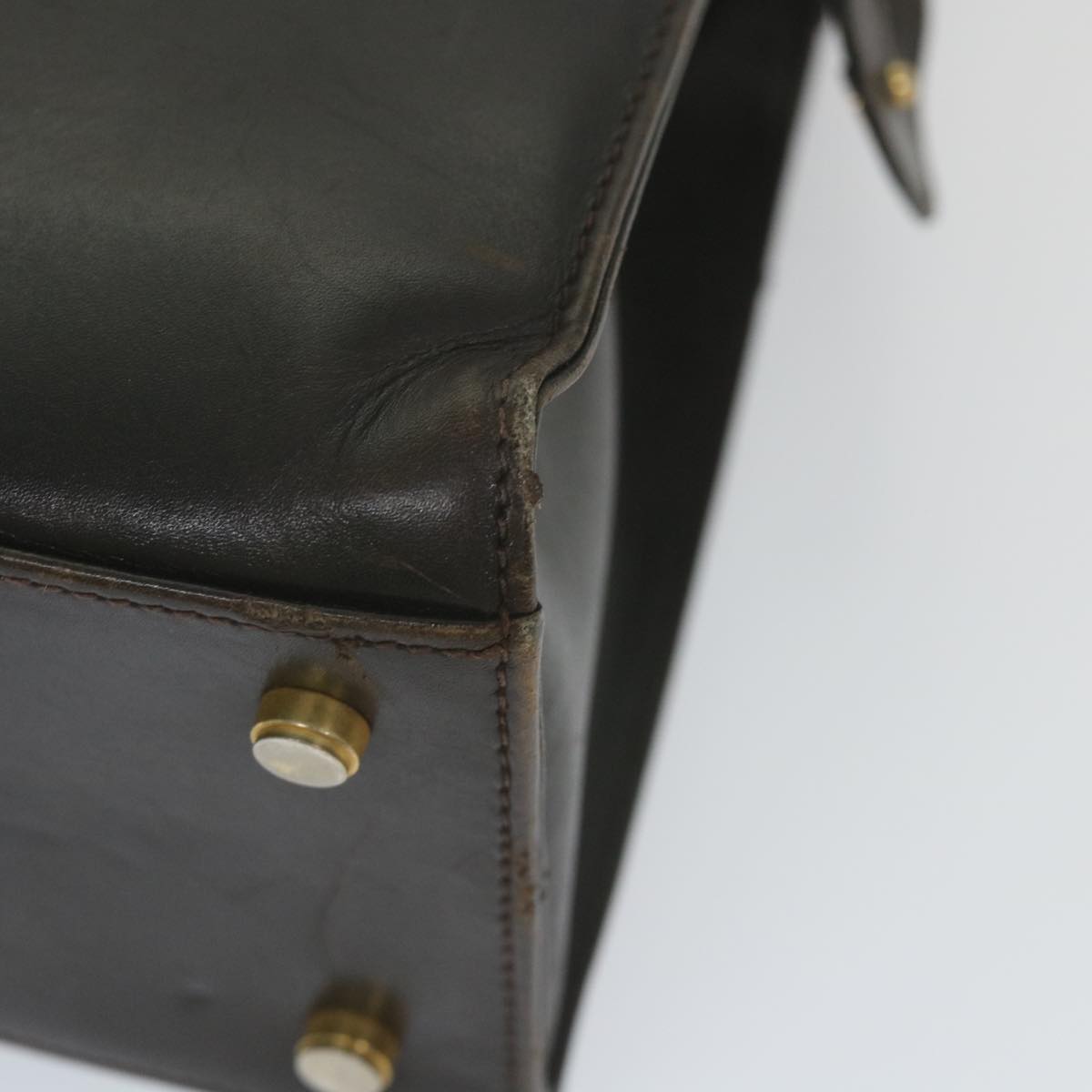 Salvatore Ferragamo Shoulder Bag Leather Black Auth bs10159