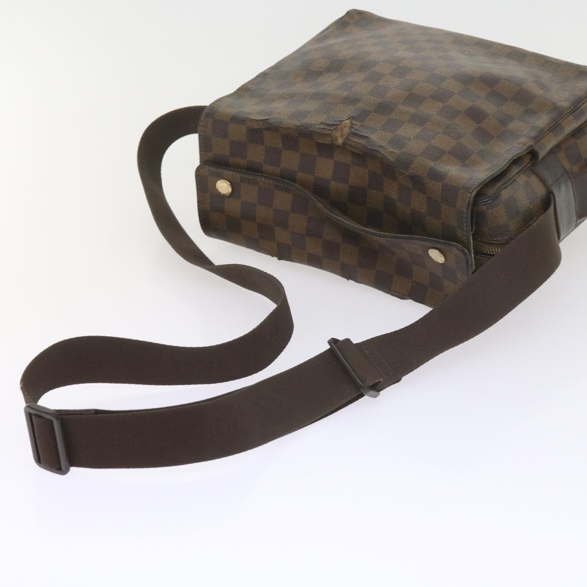 LOUIS VUITTON Damier Ebene Naviglio Shoulder Bag N45255 LV Auth bs10172