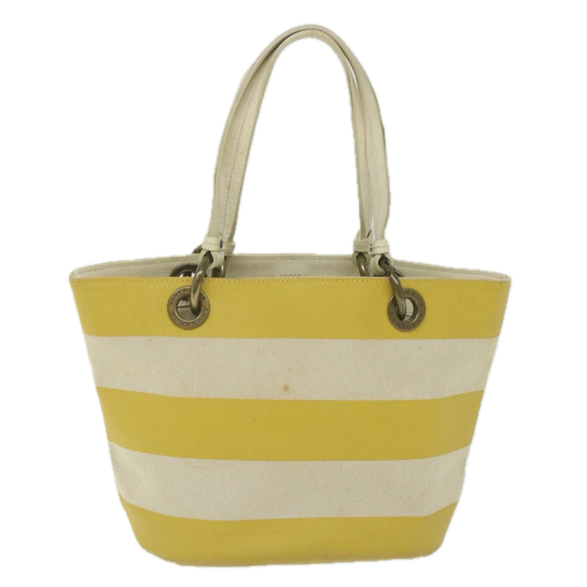 BURBERRY Blue Label Tote Bag Canvas Yellow Auth bs10173 - 0