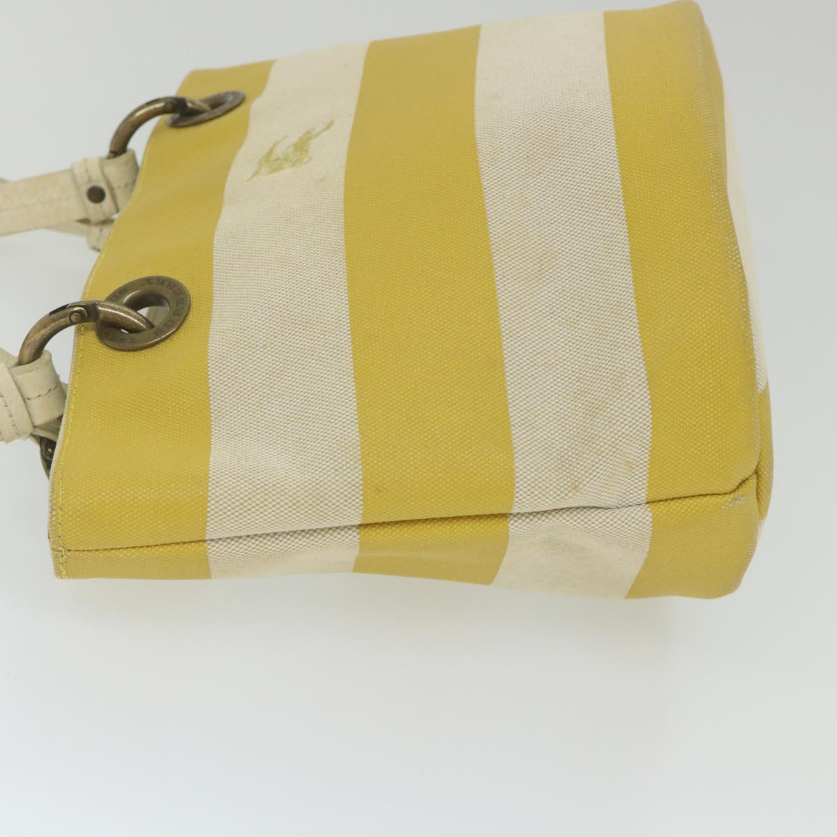 BURBERRY Blue Label Tote Bag Canvas Yellow Auth bs10173