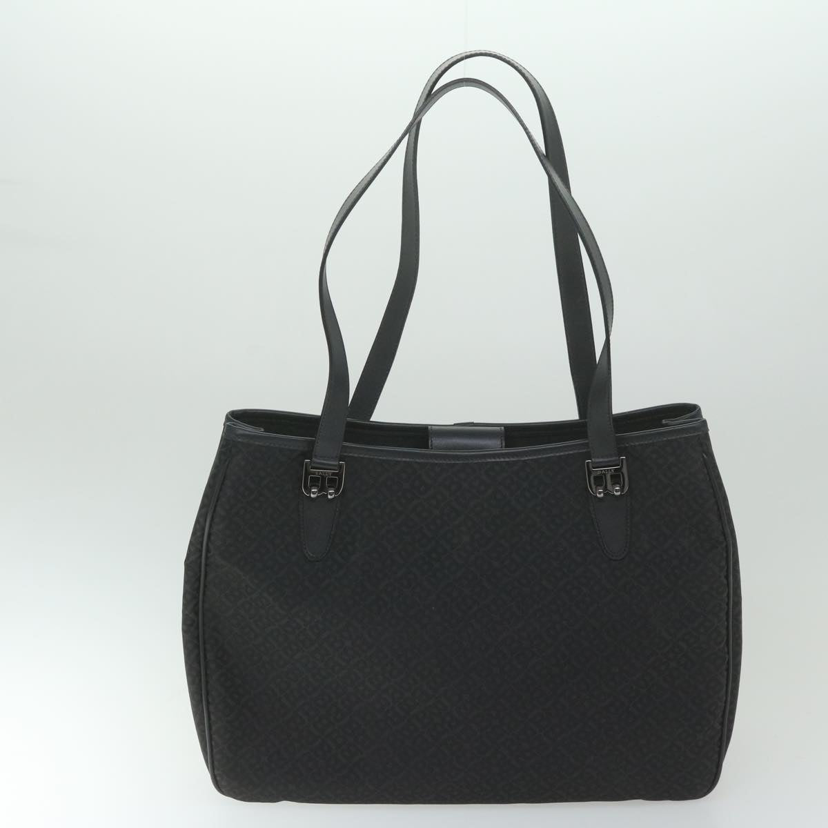 BALLY Shoulder Bag Nylon Leather 2Set Black Brown Auth bs10174 - 0