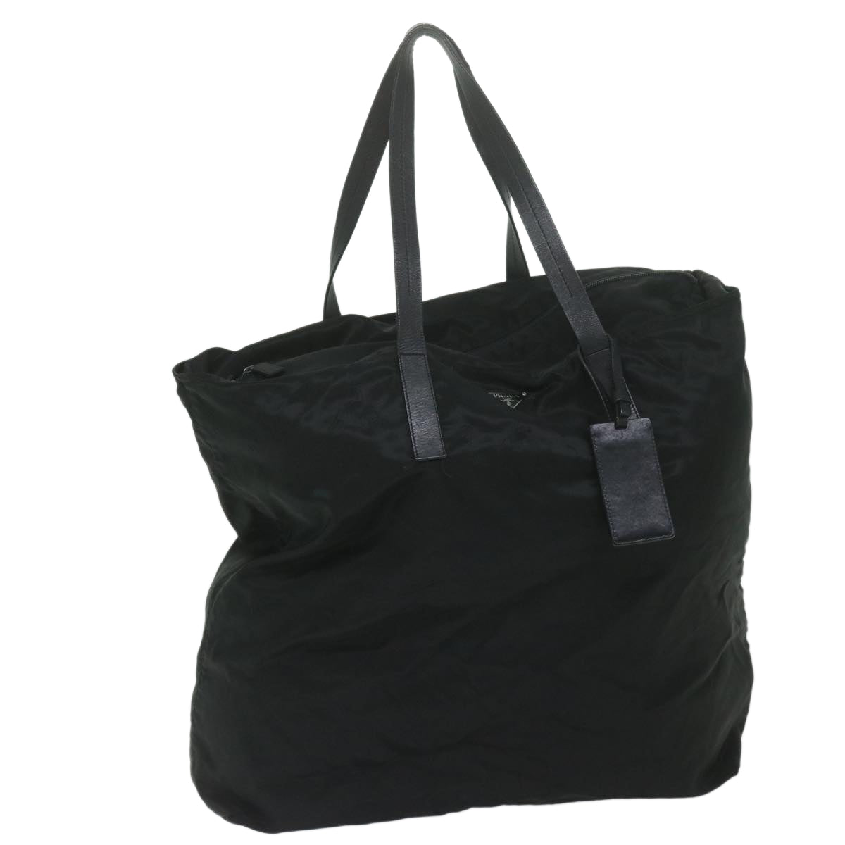 PRADA Tote Bag Nylon Black Auth bs10177