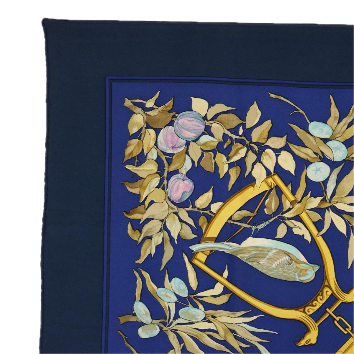 HERMES Carre 90 RAMAGE Scarf Silk Navy Auth bs10178 - 0