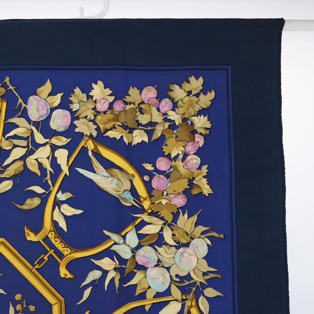 HERMES Carre 90 RAMAGE Scarf Silk Navy Auth bs10178