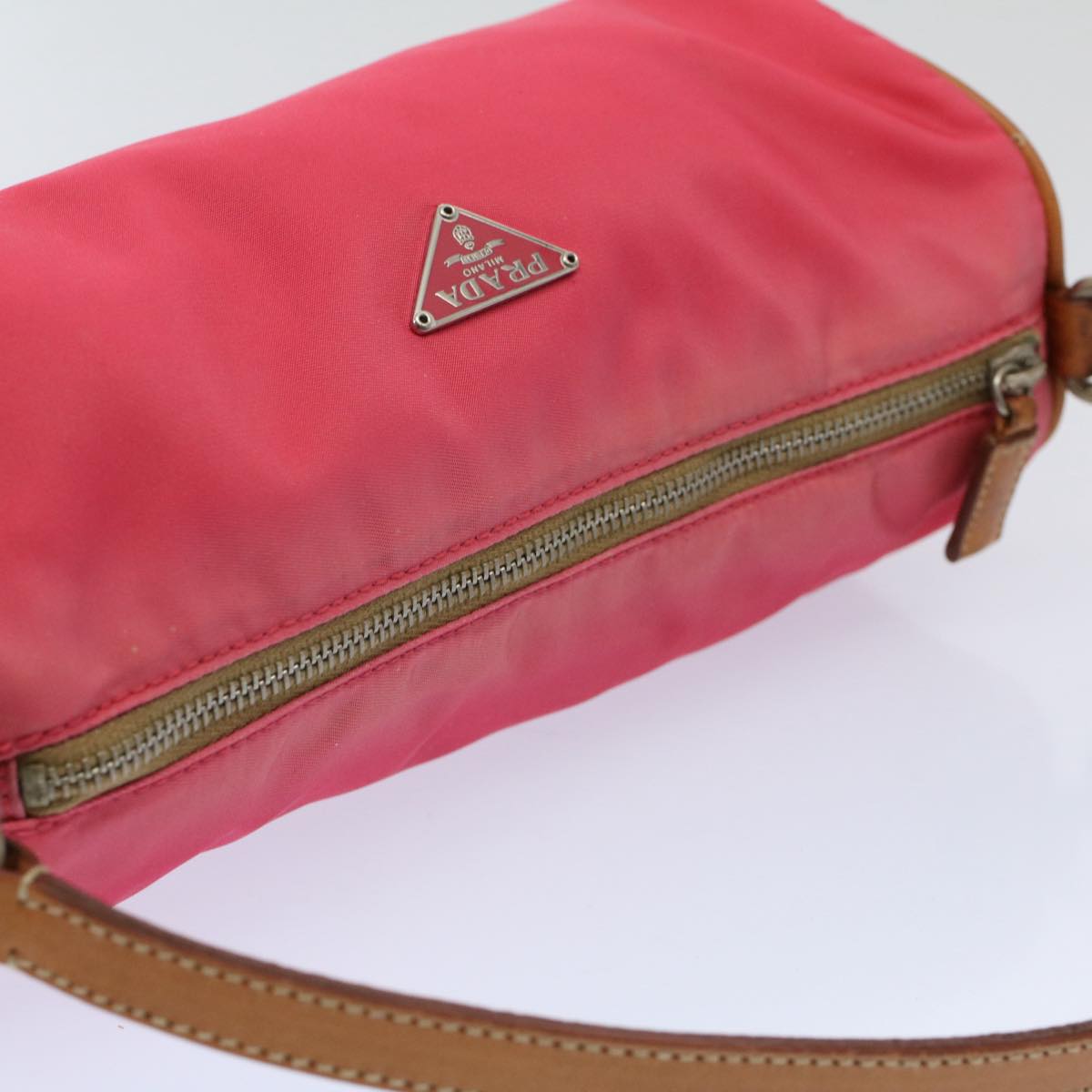 PRADA Accessory Pouch Nylon Pink Auth bs10180