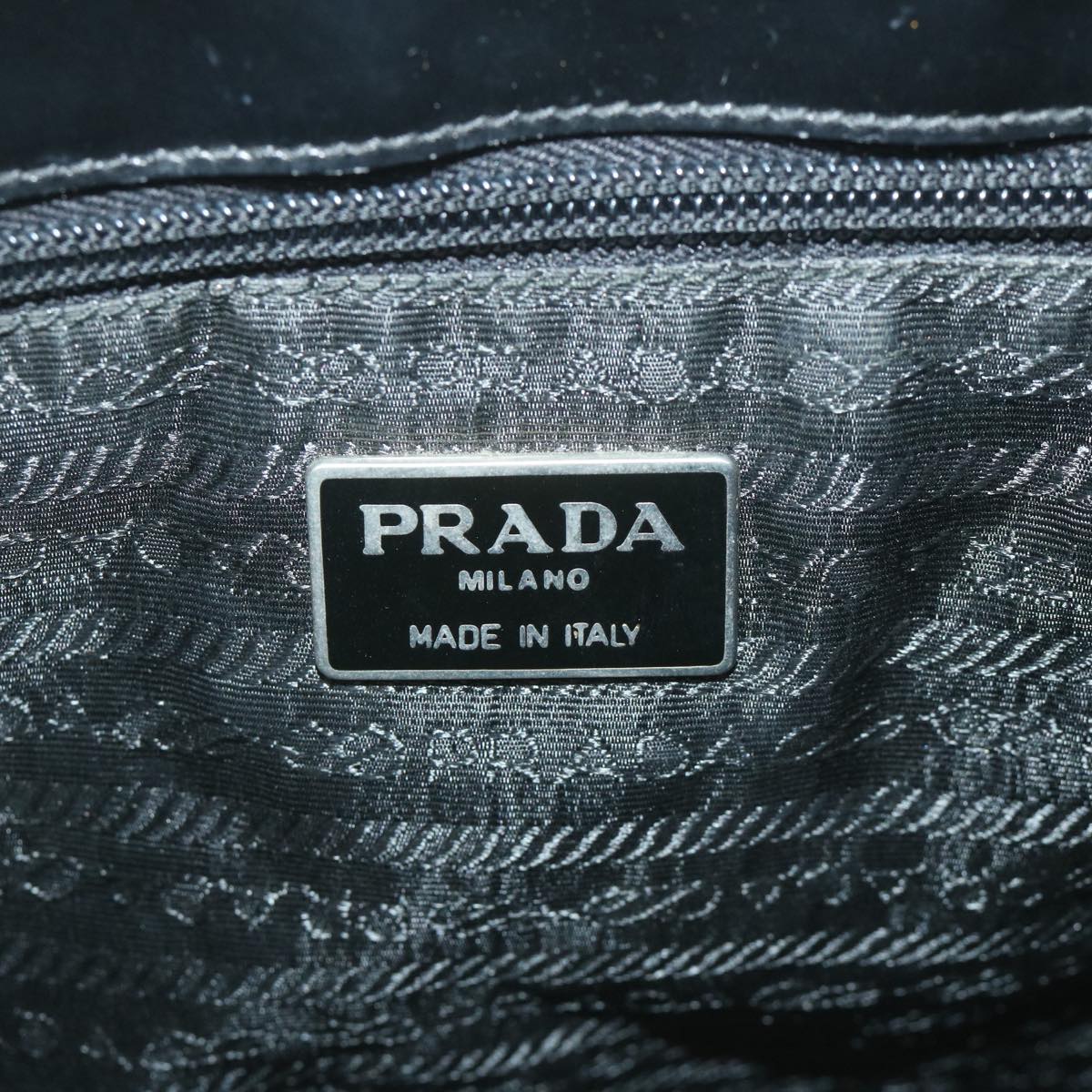 PRADA Shoulder Bag Leather Black Auth bs10199