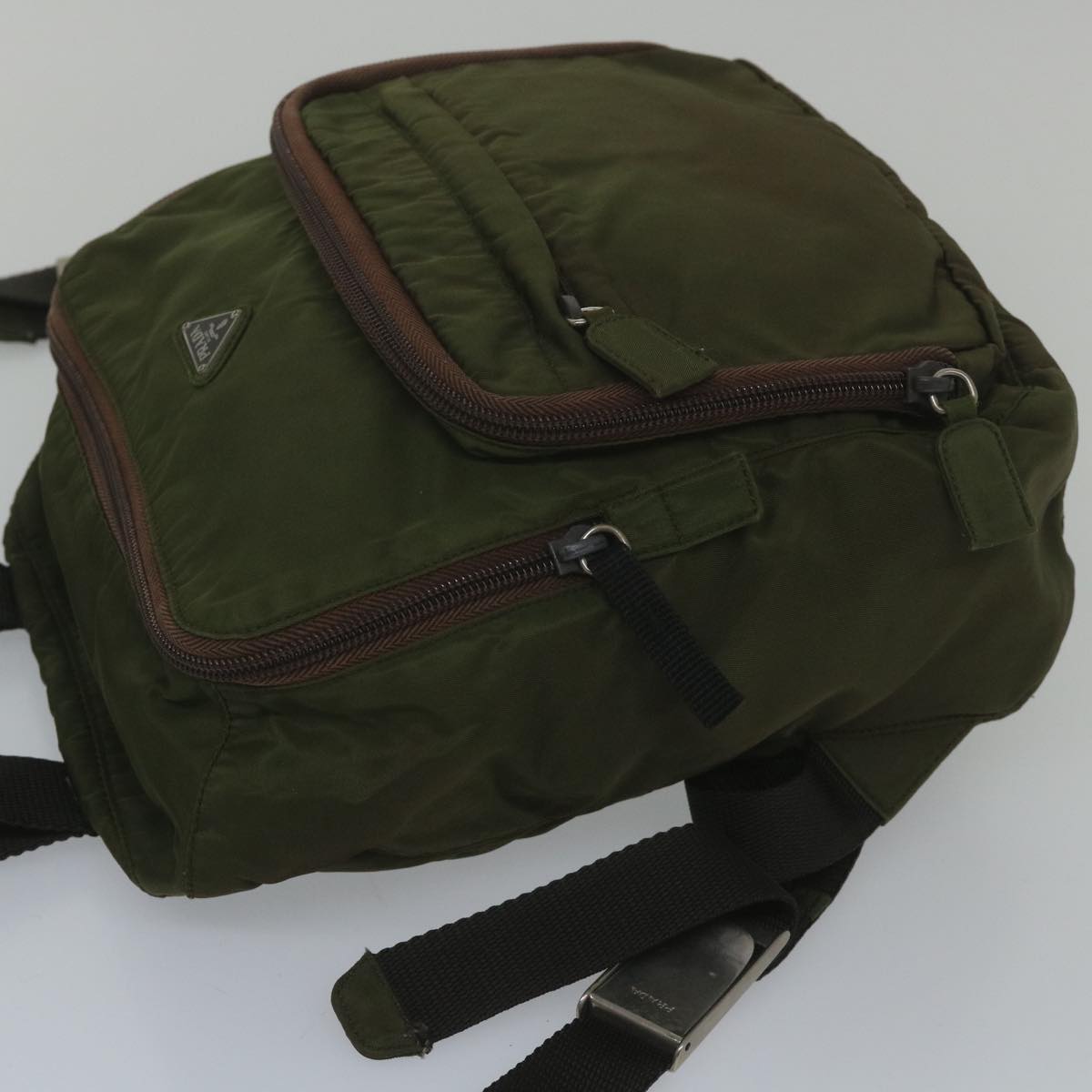 PRADA Backpack Nylon Green Auth bs10212