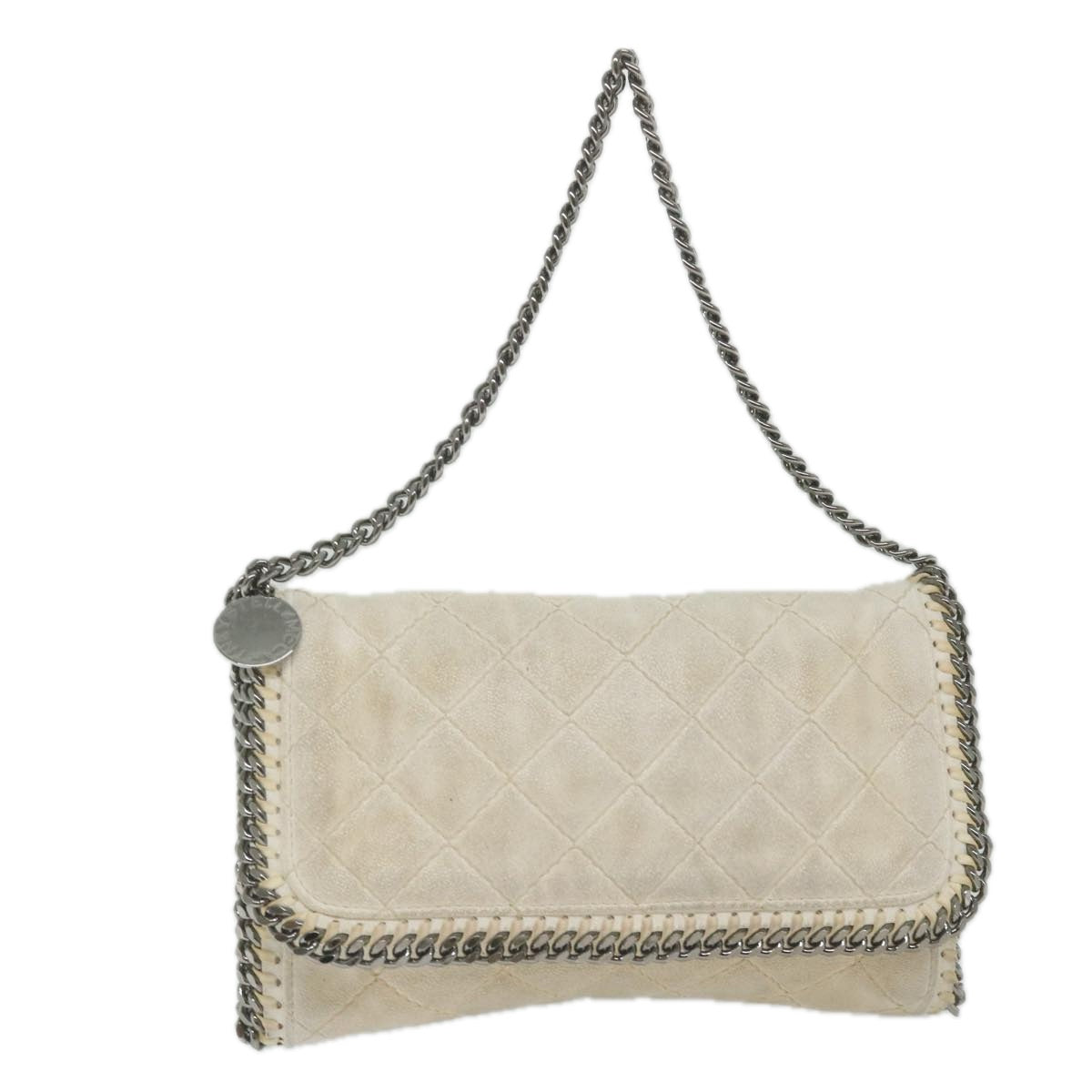 Stella MacCartney Chain Falabella Shoulder Bag Polyester White Auth bs10215