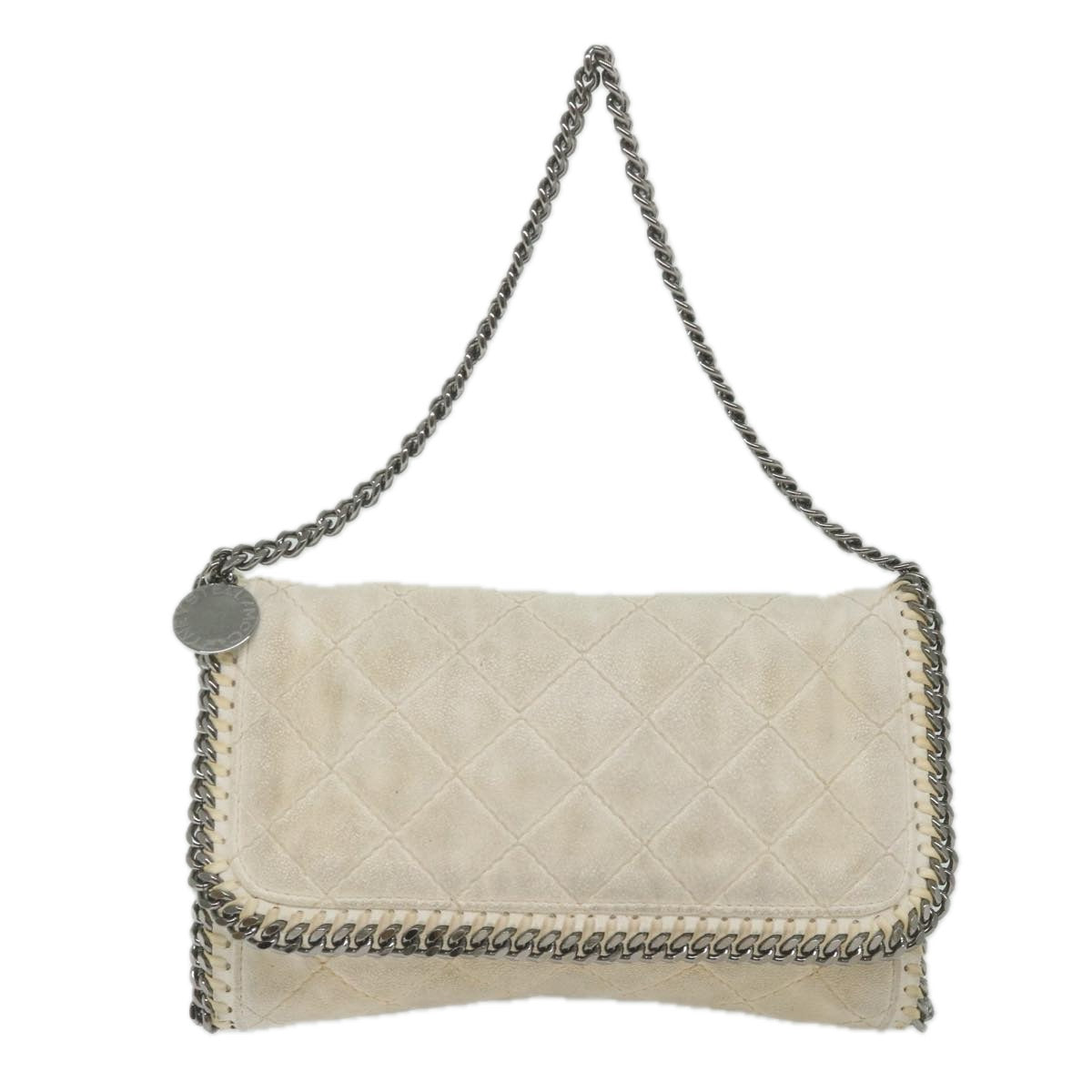 Stella MacCartney Chain Falabella Shoulder Bag Polyester White Auth bs10215