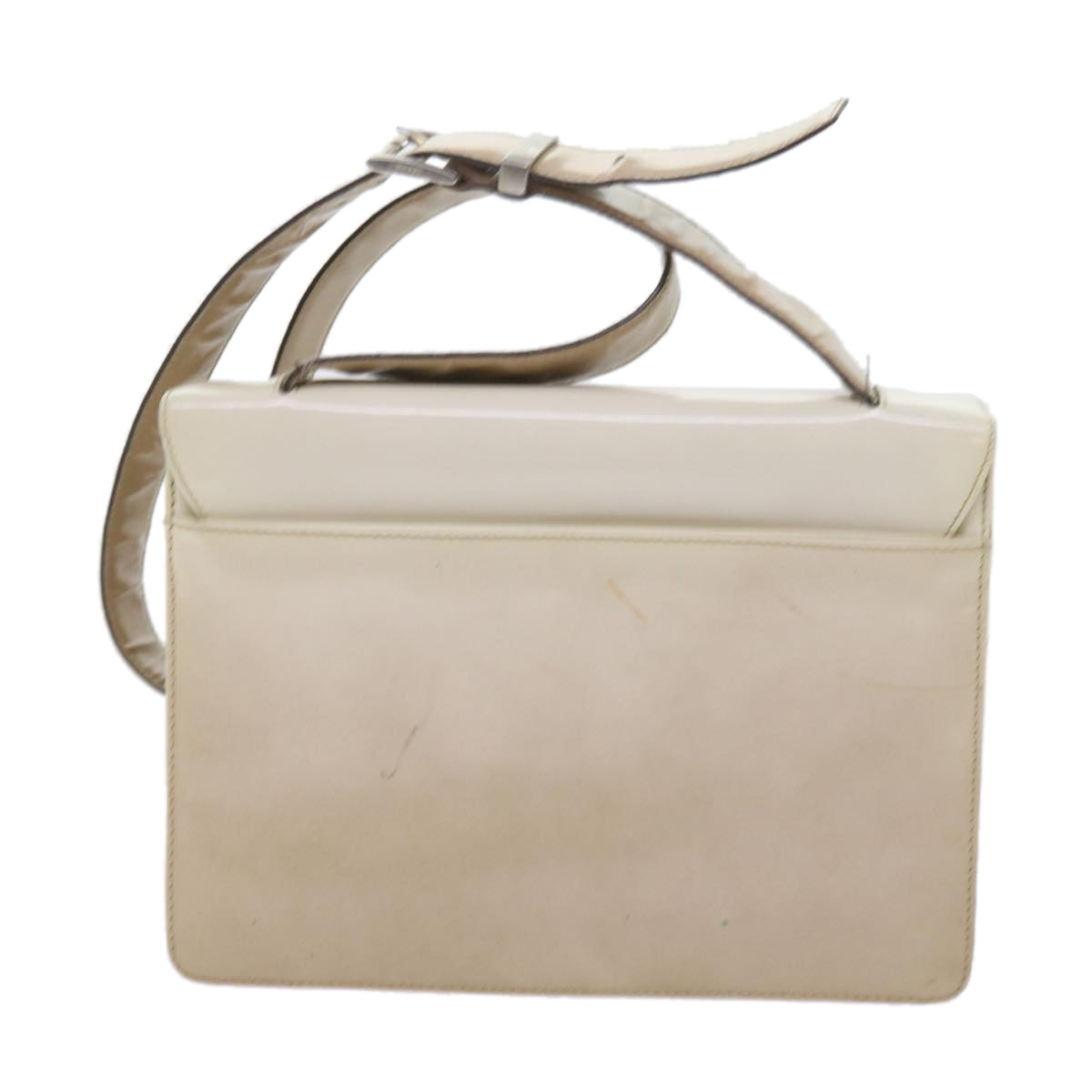 PRADA Shoulder Bag Leather Beige Auth bs10222 - 0