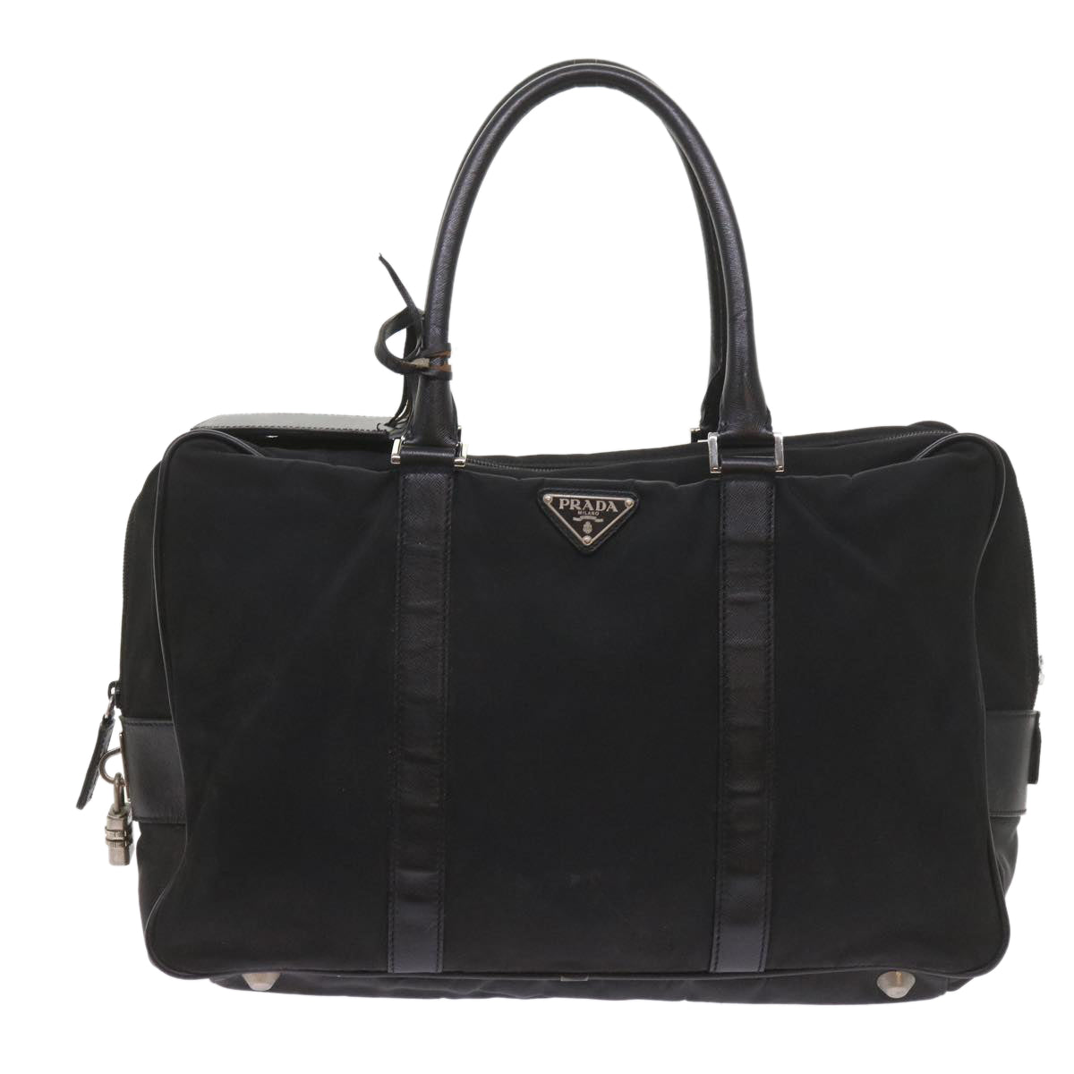 PRADA Hand Bag Nylon Black Auth bs10223