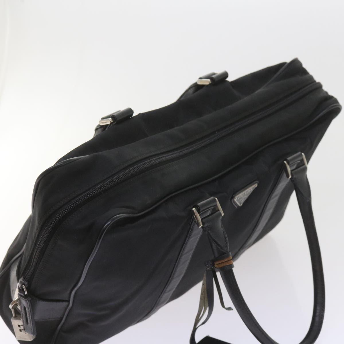 PRADA Hand Bag Nylon Black Auth bs10223