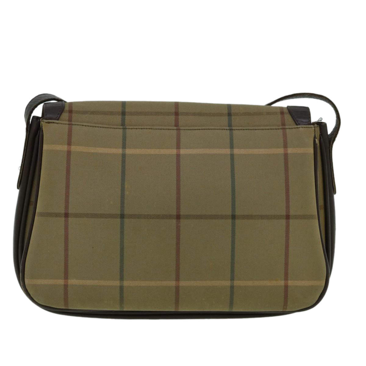 Burberrys Nova Check Shoulder Bag Nylon Canvas Brown Auth bs10229 - 0