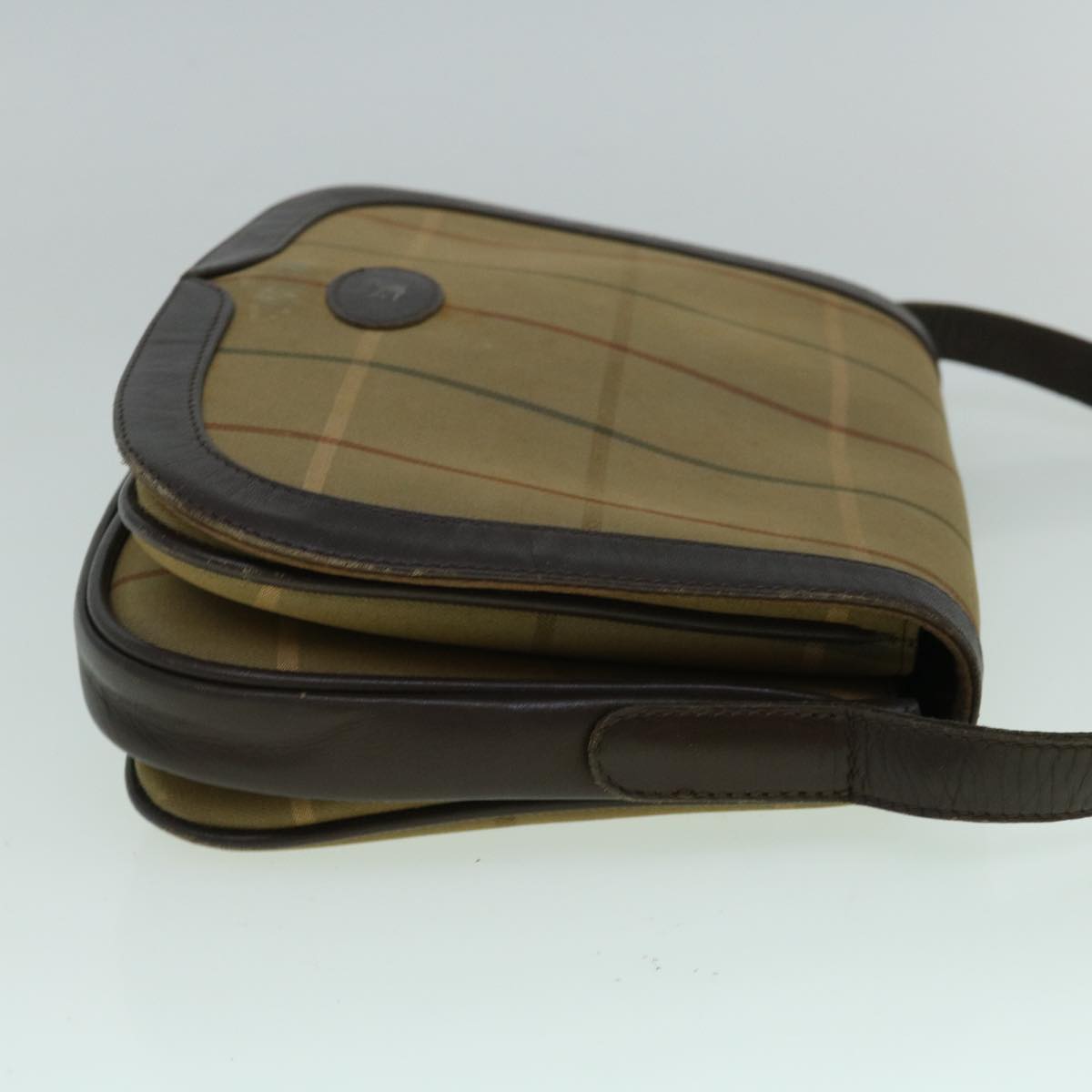 Burberrys Nova Check Shoulder Bag Nylon Canvas Brown Auth bs10229