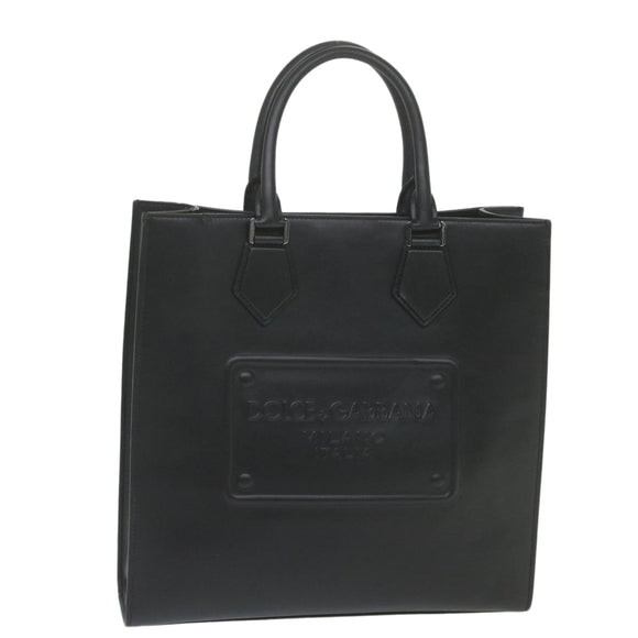 DOLCE&GABBANA Tote Bag Calf leather 2way Black Auth bs10232