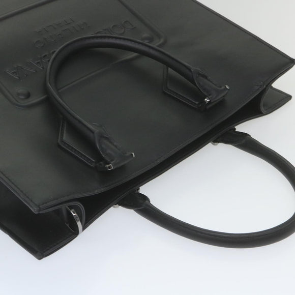 DOLCE&GABBANA Tote Bag Calf leather 2way Black Auth bs10232