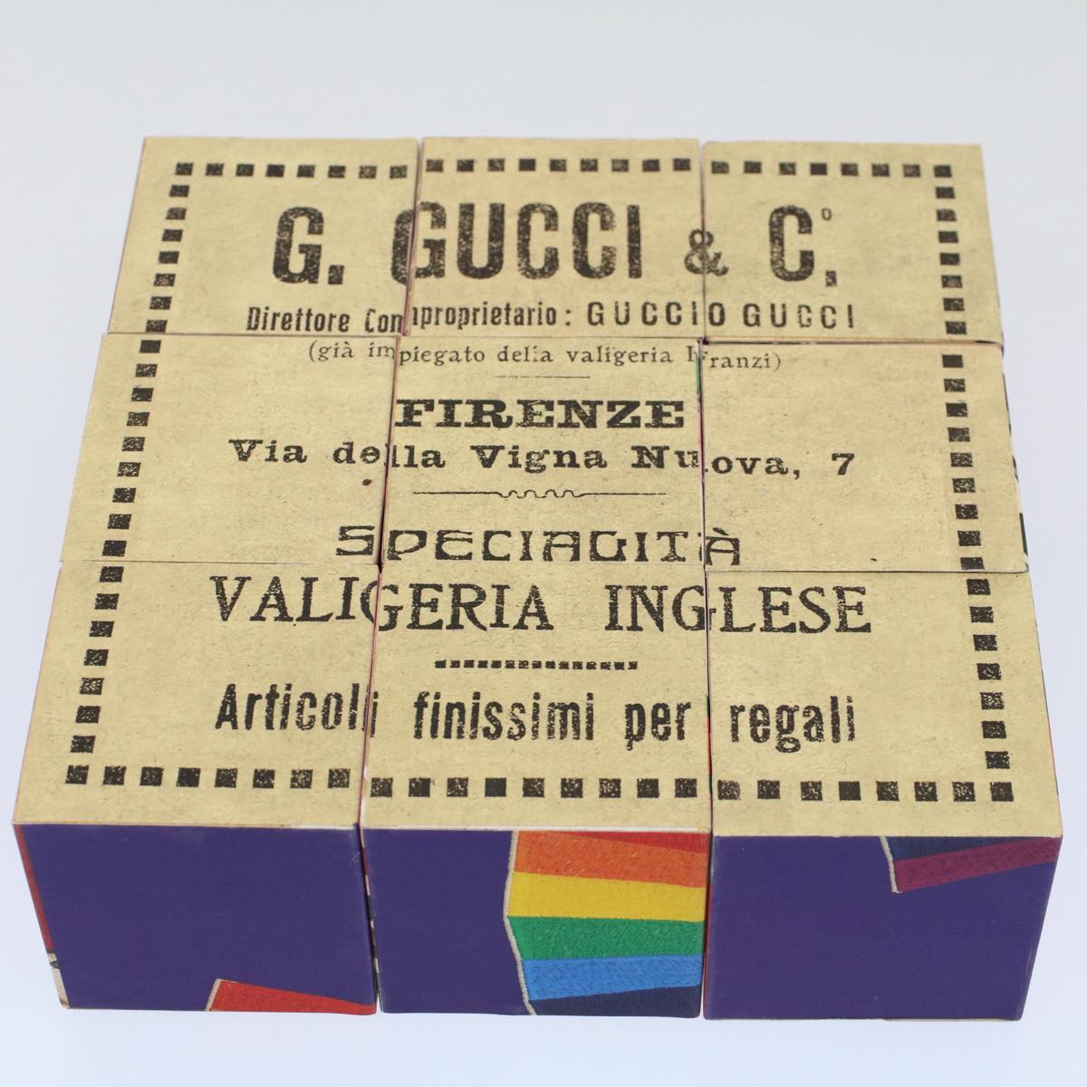 GUCCI Puzzle Web Sherry Line GINZA Wood Pink Red Green Auth bs10240