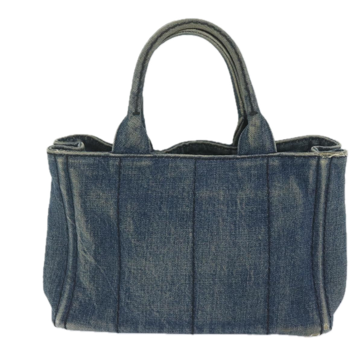 PRADA Canapa PM Hand Bag Canvas Blue Auth bs10254 - 0