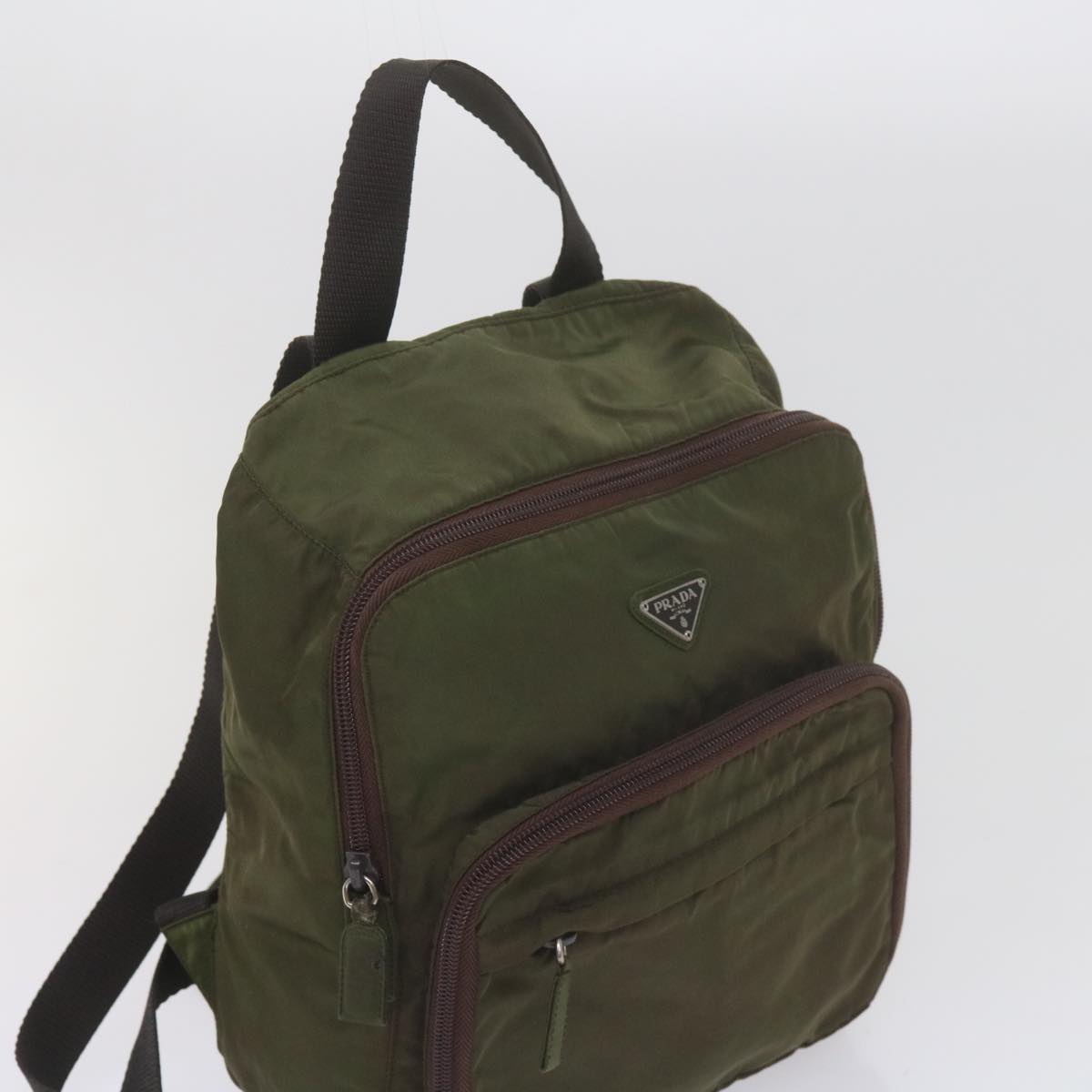 PRADA Backpack Nylon Khaki Auth bs10262