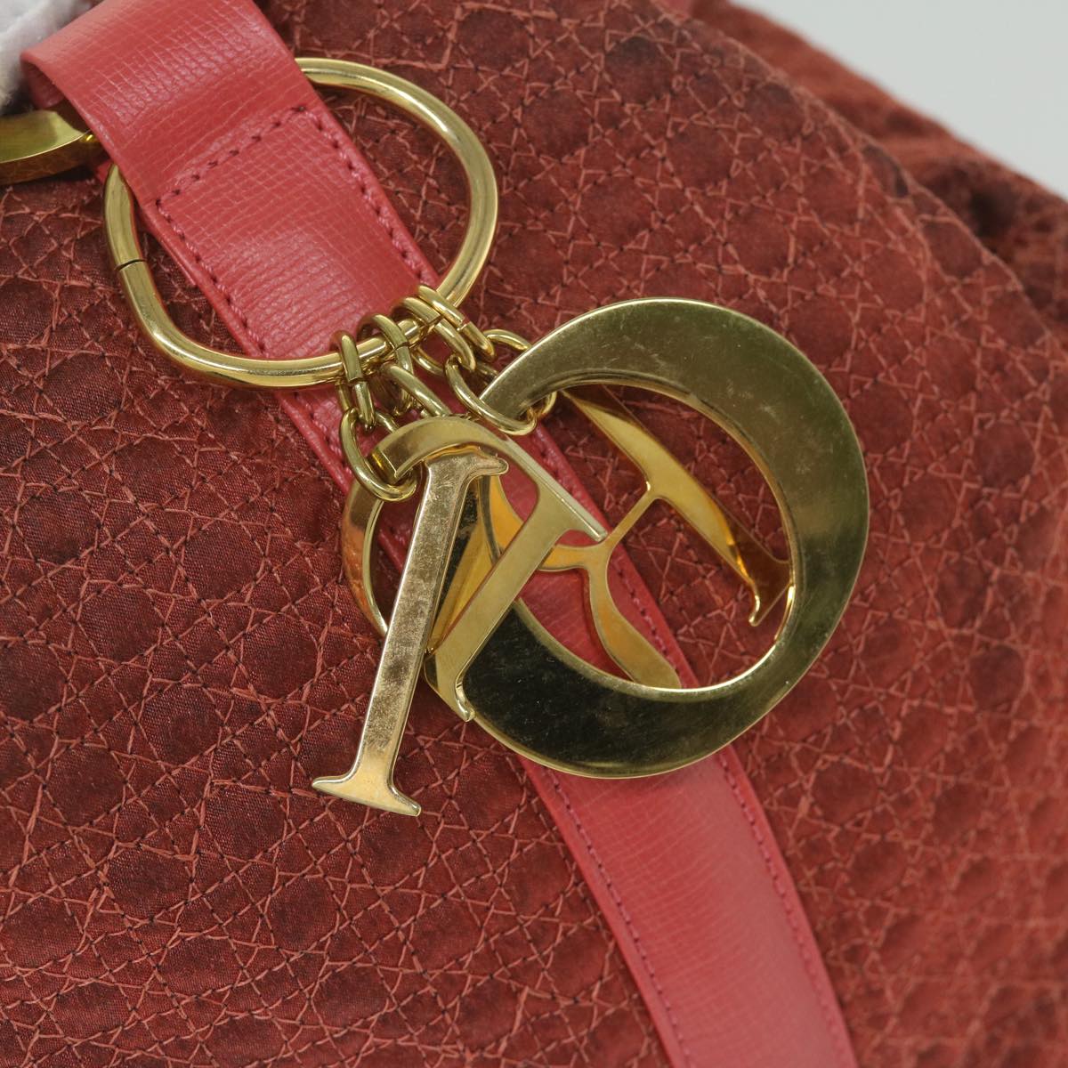 Christian Dior Canage Shoulder Bag Nylon Red Auth bs10264