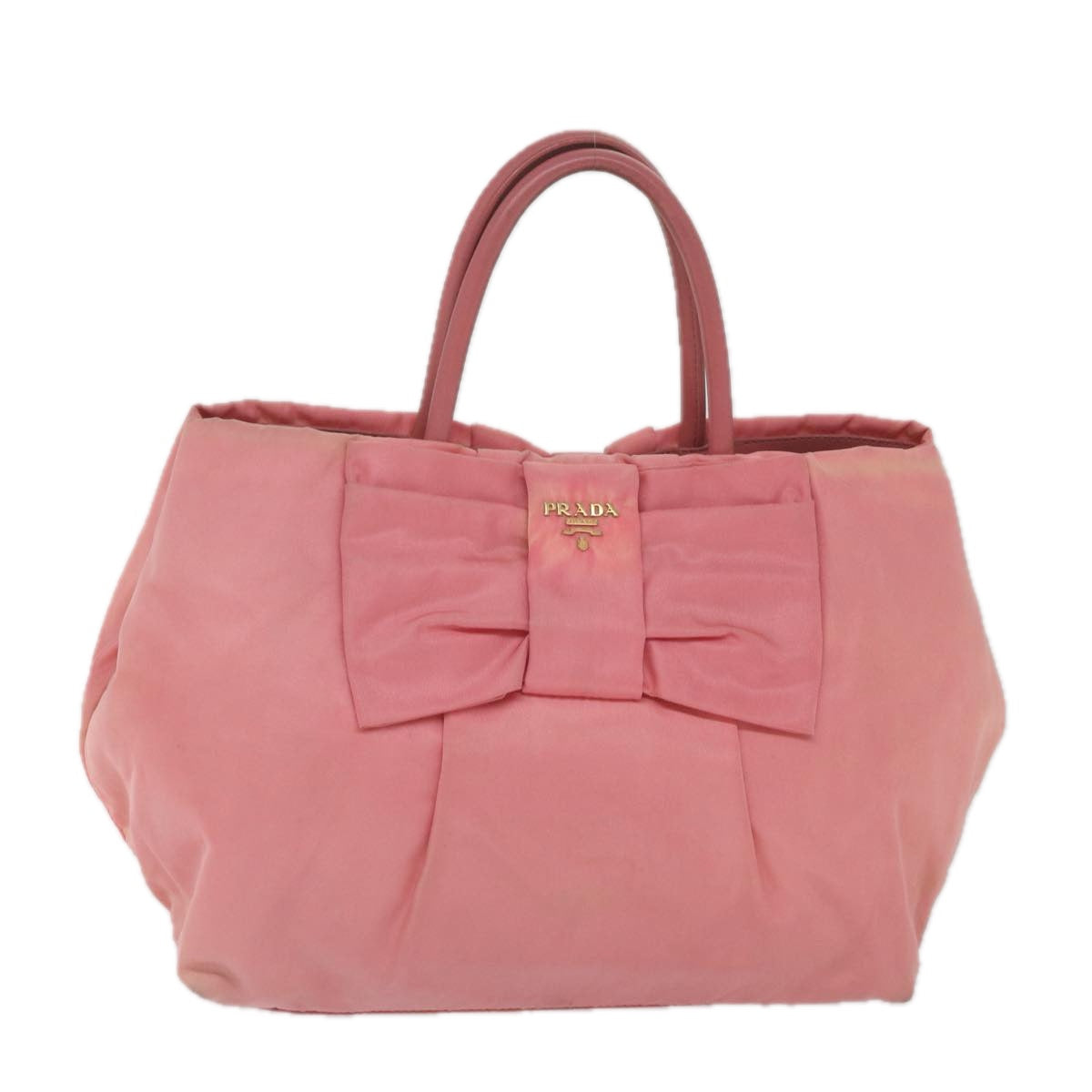 PRADA Hand Bag Nylon Pink Auth bs10274 - 0