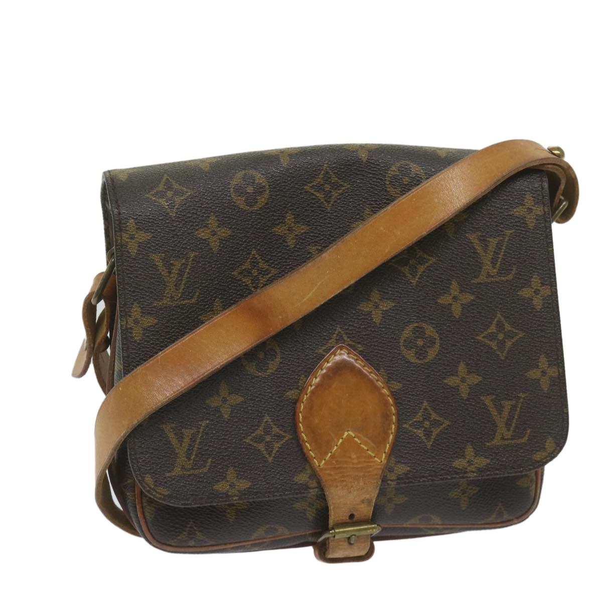 LOUIS VUITTON Monogram Cartouchiere MM Shoulder Bag M51253 LV Auth bs10278