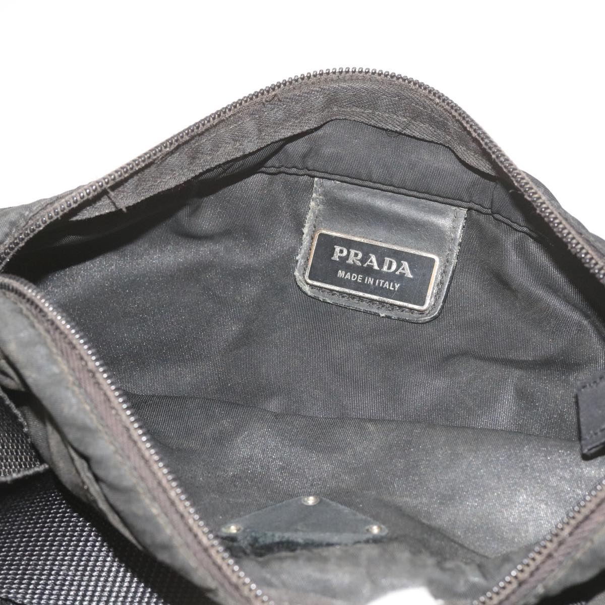 PRADA Shoulder Bag Nylon Black Auth bs10288