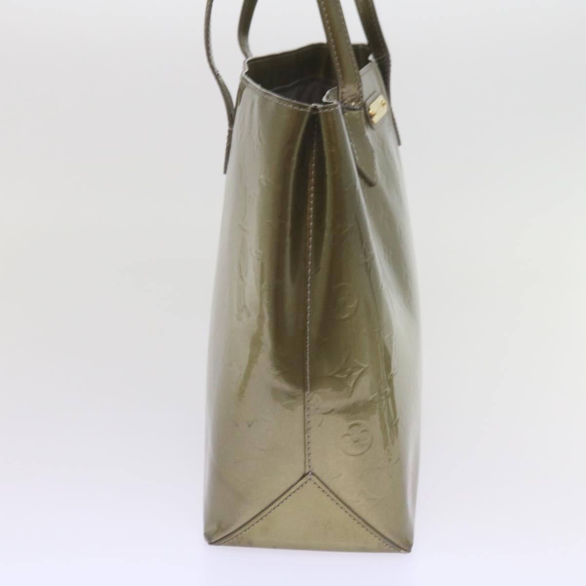 LOUIS VUITTON Vernis Wilshire MM Hand Bag Gris Art Deco M91648 LV Auth bs10298