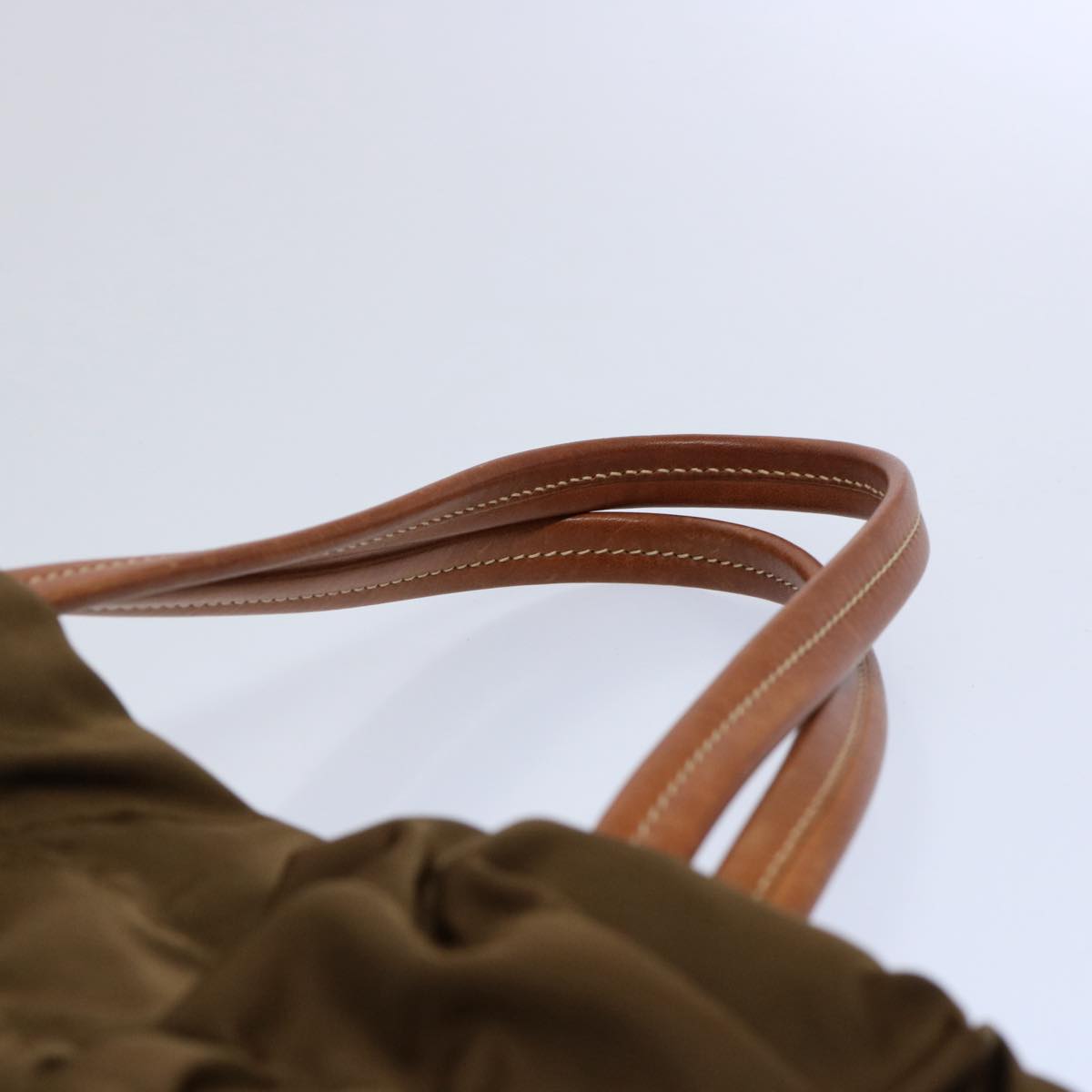 PRADA Shoulder Bag Nylon Khaki Auth bs10307