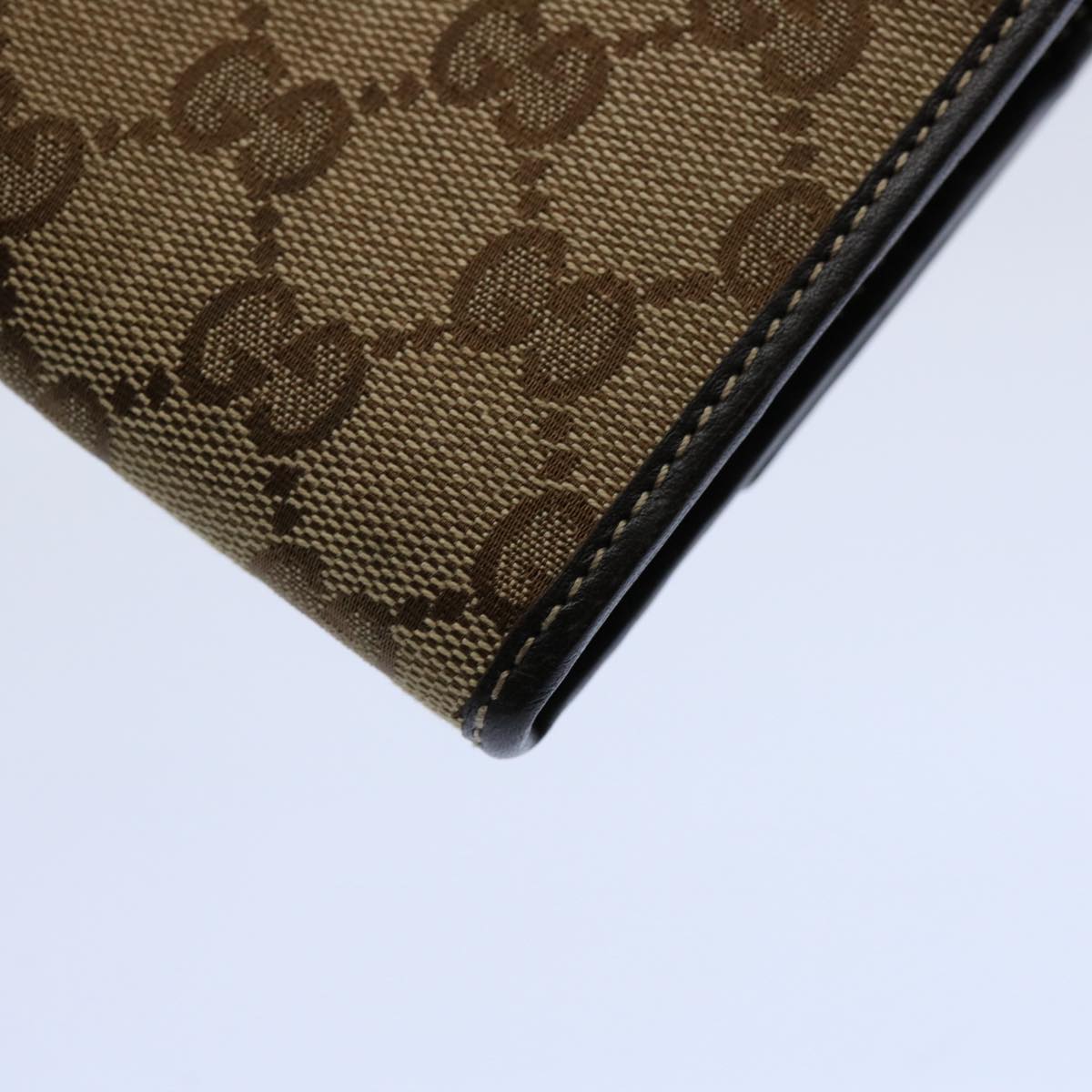 GUCCI GG Canvas Long Wallet Beige 251861 Auth bs10353