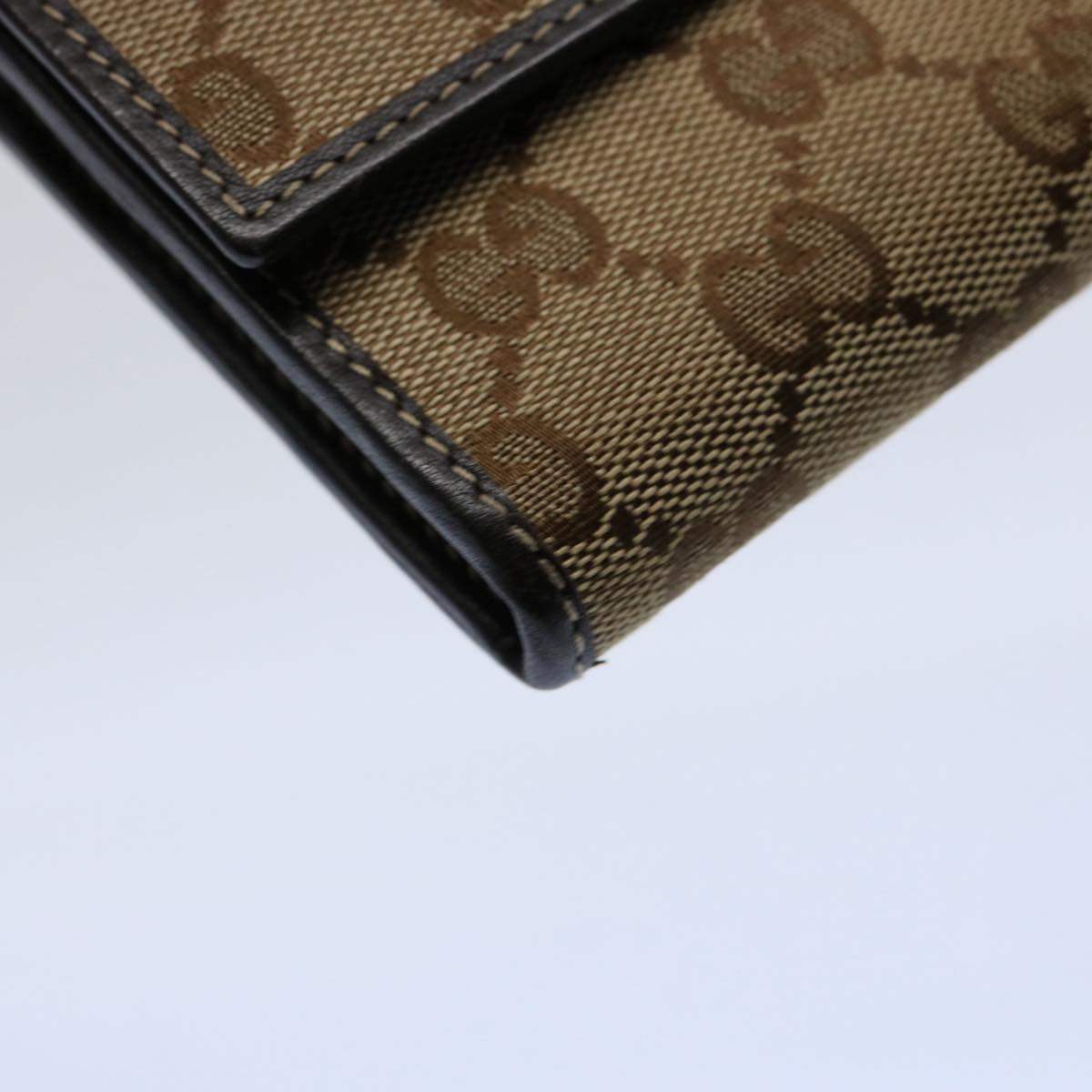 GUCCI GG Canvas Long Wallet Beige 251861 Auth bs10353