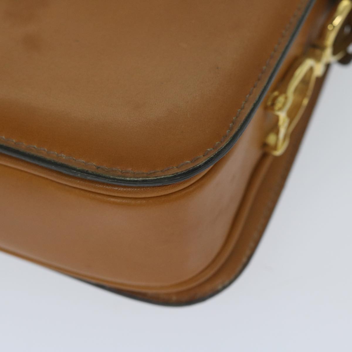 CELINE Shoulder Bag Leather Brown Auth bs10354