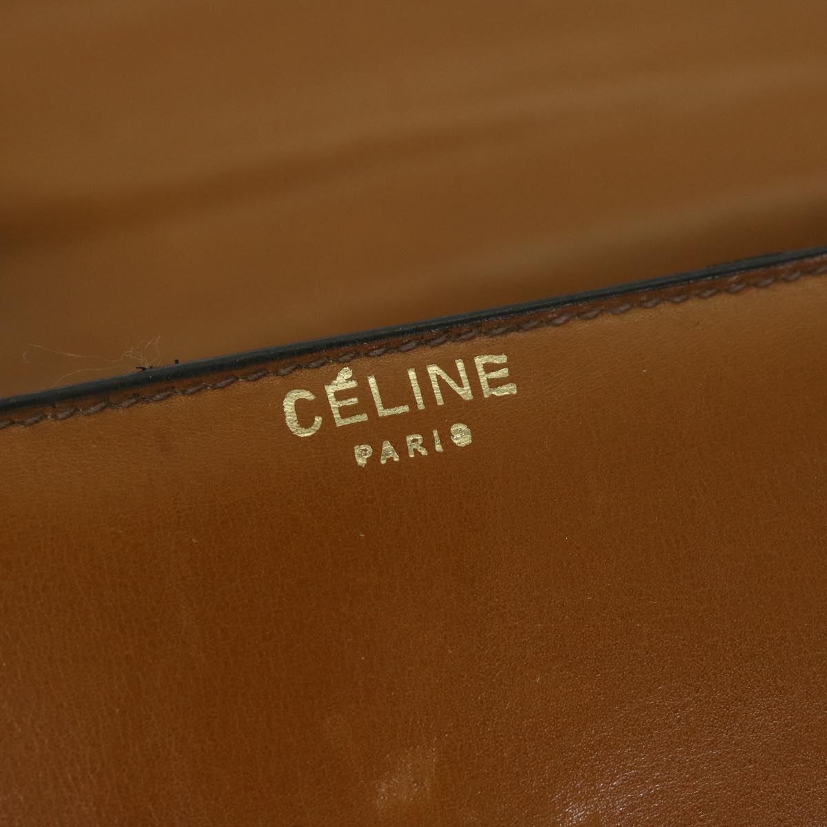 CELINE Shoulder Bag Leather Brown Auth bs10354