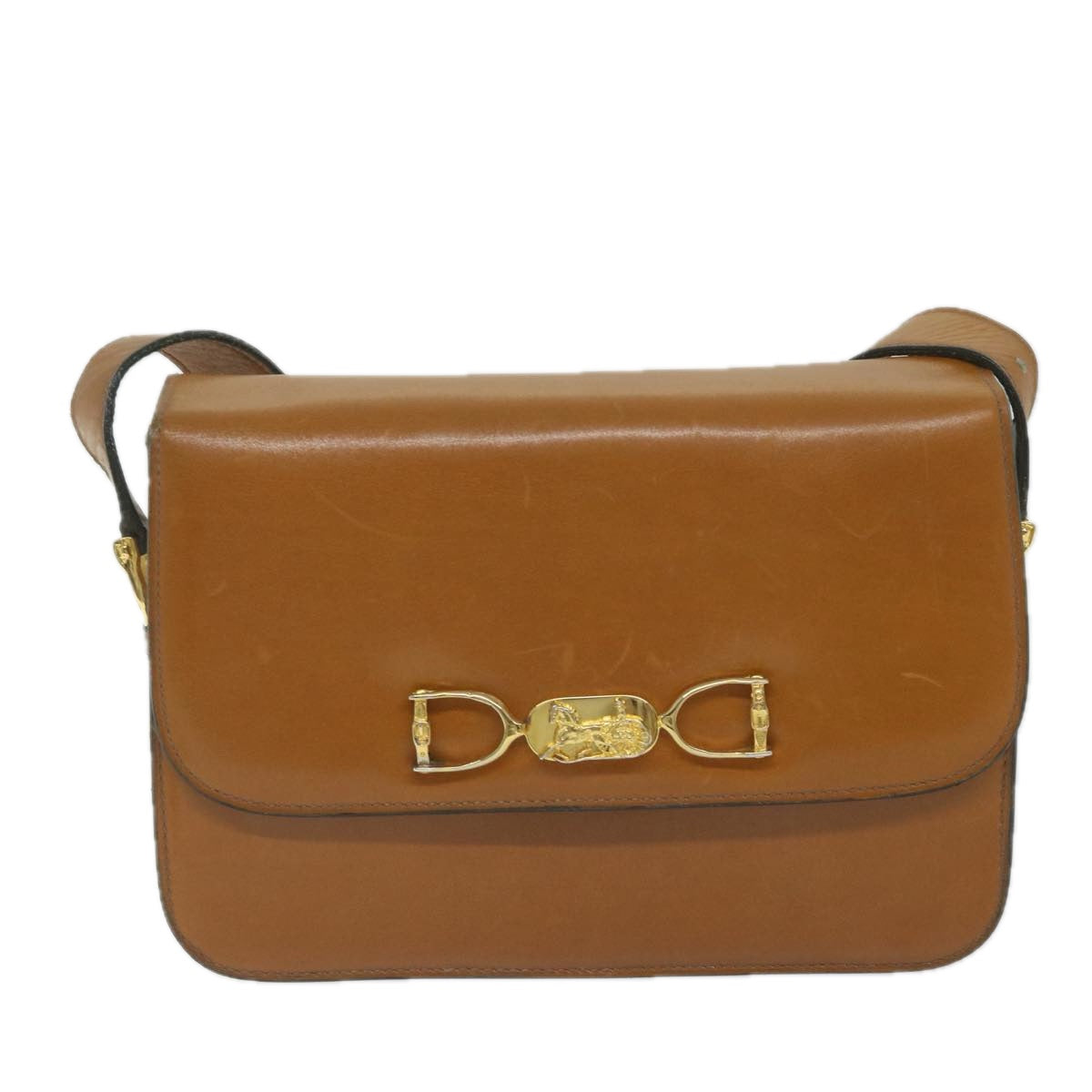 CELINE Shoulder Bag Leather Brown Auth bs10354 - 0