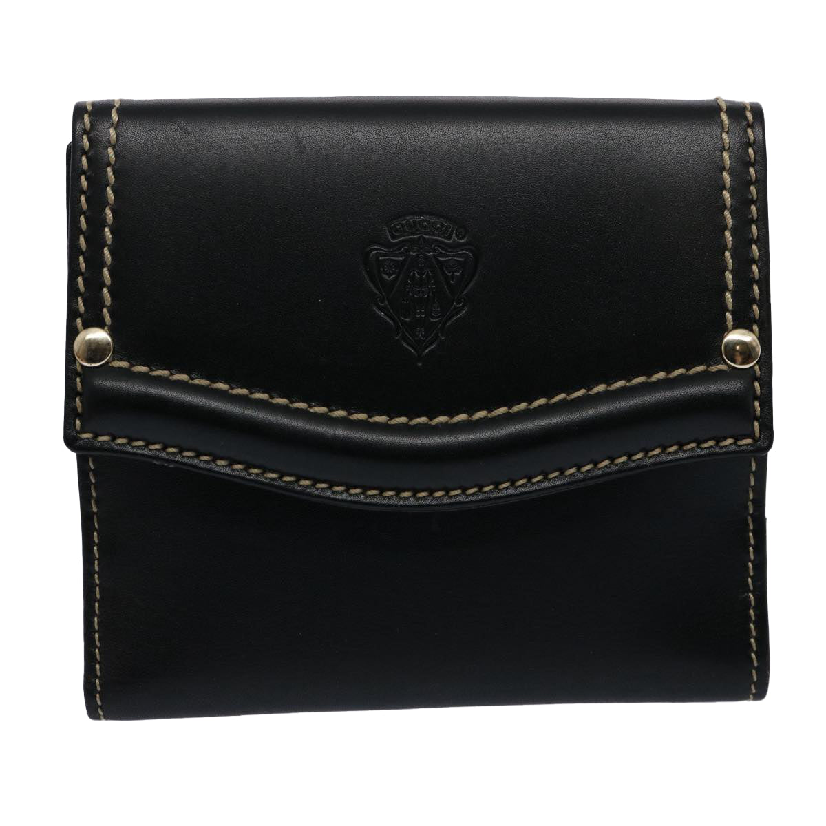 GUCCI Wallet Leather Black 141402 Auth bs10364