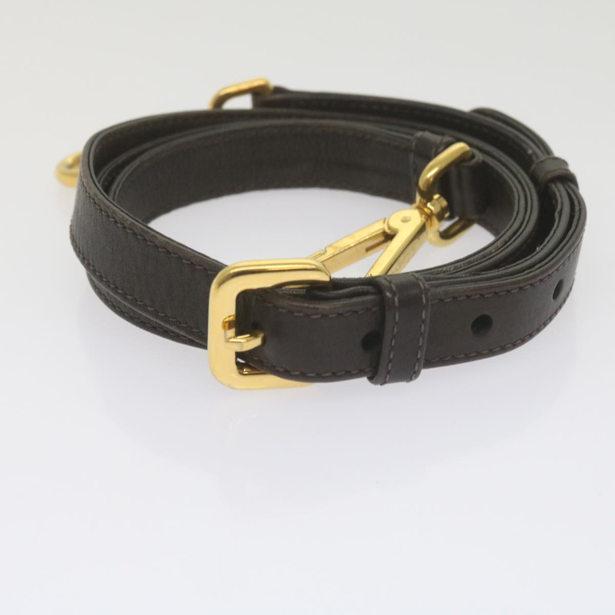 PRADA Shoulder Strap Leather 2Set Black Brown Auth bs10365 - 0