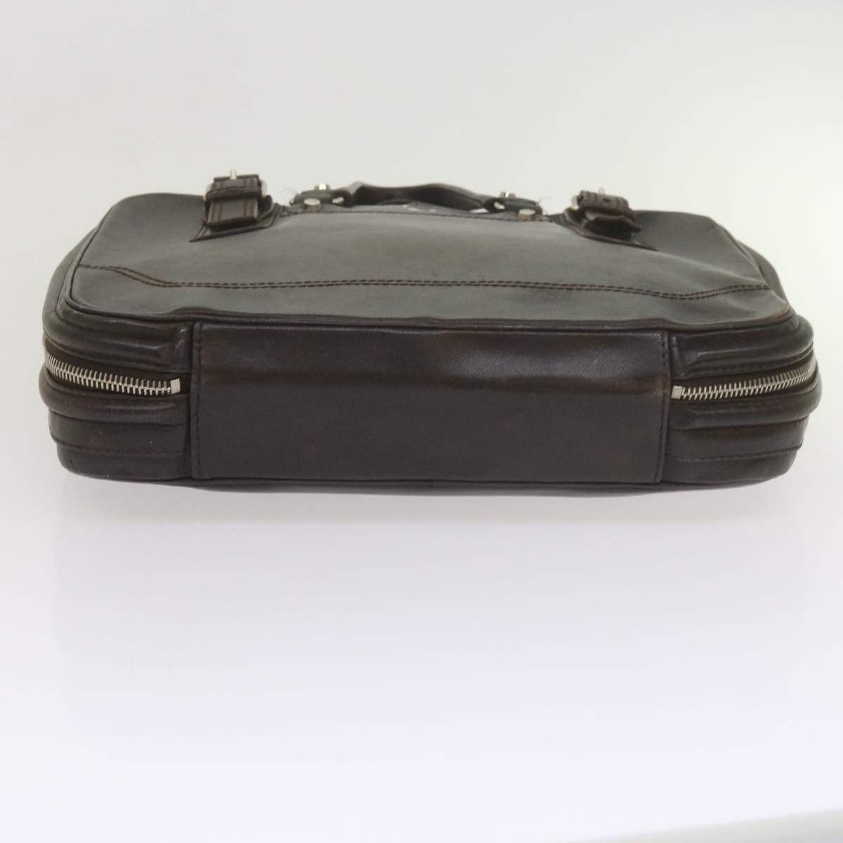 BALENCIAGA Business Bag Leather Brown Auth bs10380