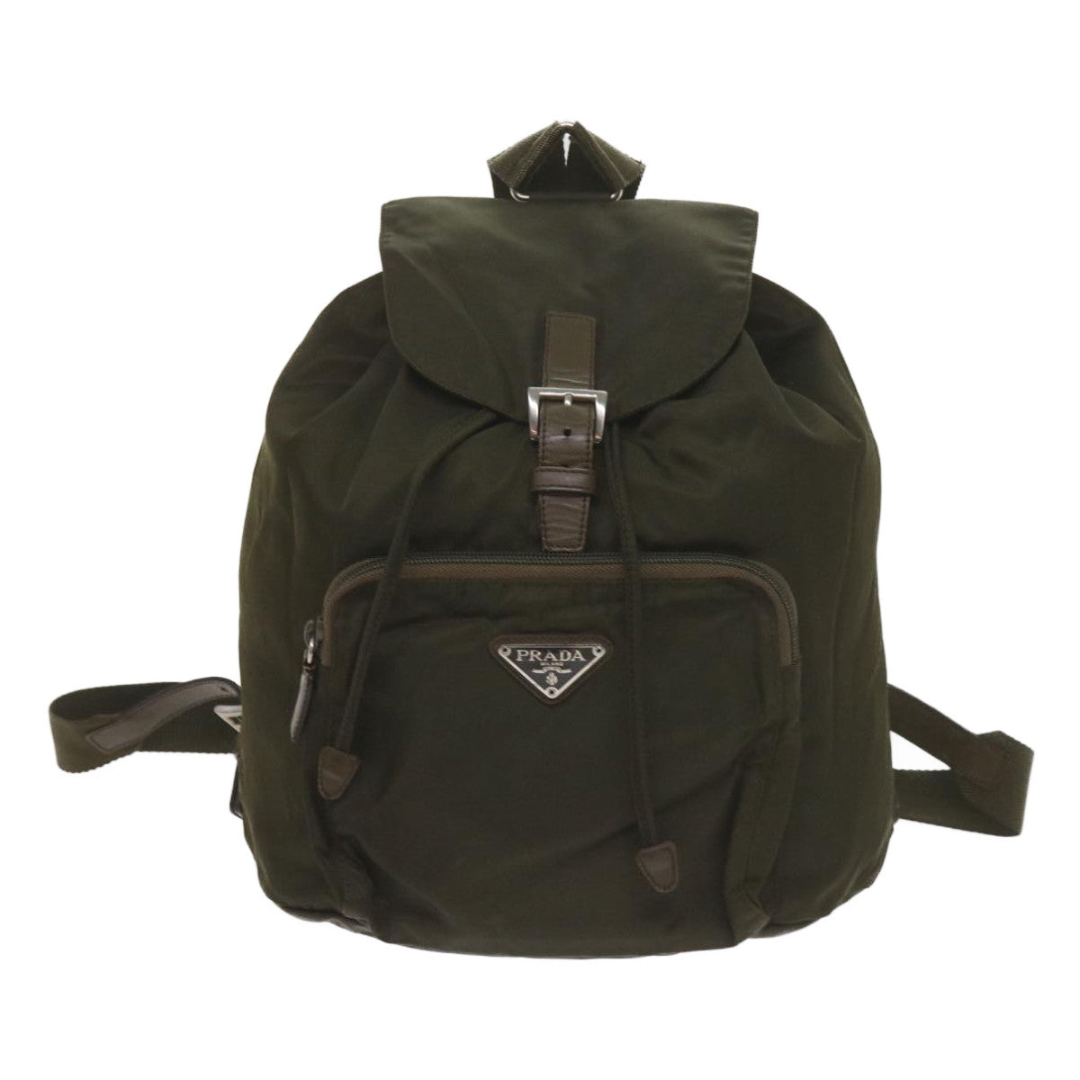 PRADA Backpack Nylon Khaki Auth bs10382 - 0